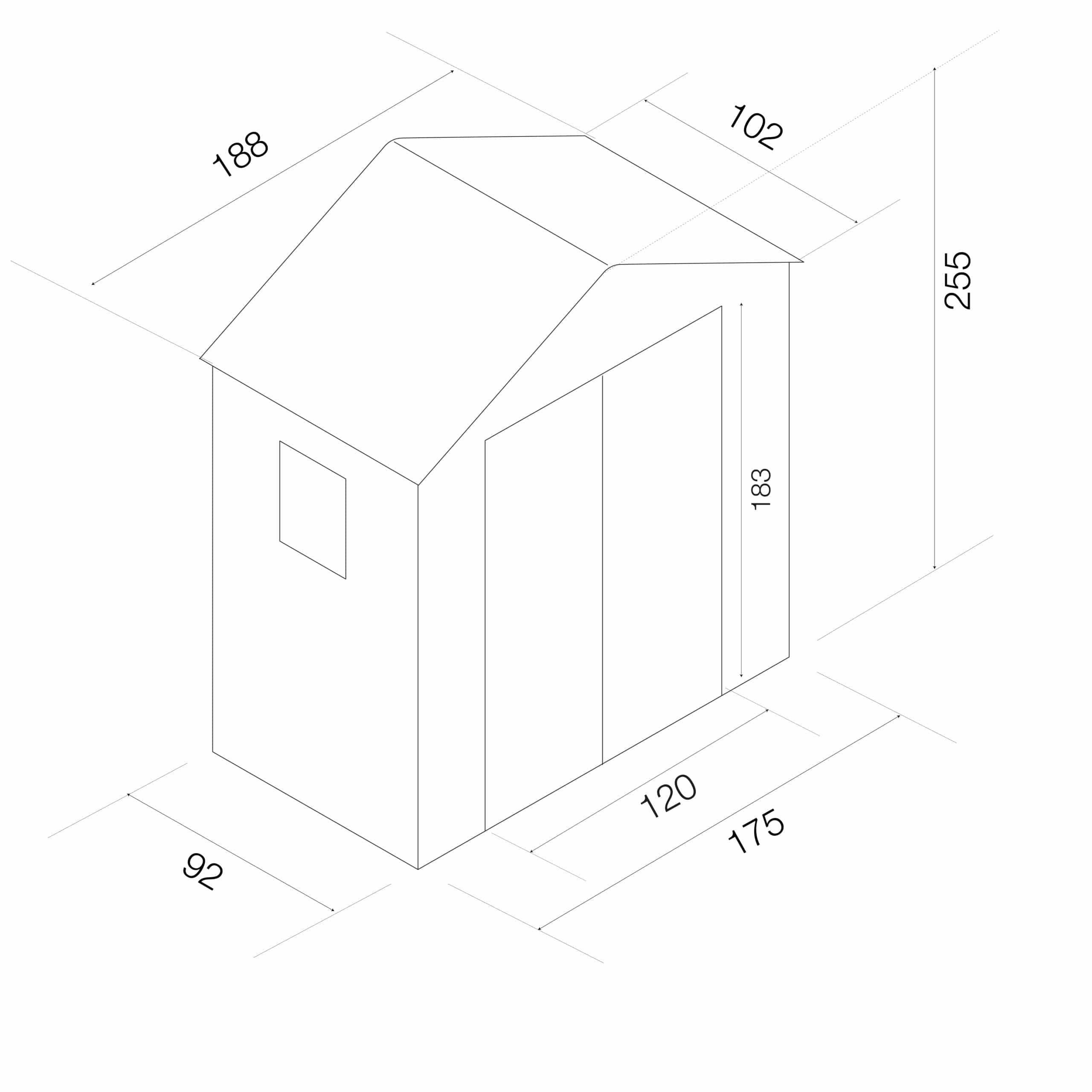 Caseta De Resina Gardiun Arabela 1,92 M² Exterior 102x188x225 Cm Antracita/blanco