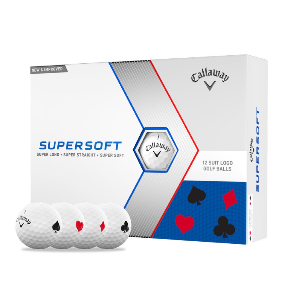 Caixa De 12 Bolas De Golfe Brancas Supersoft Callaway Poker Suits - blanco - 