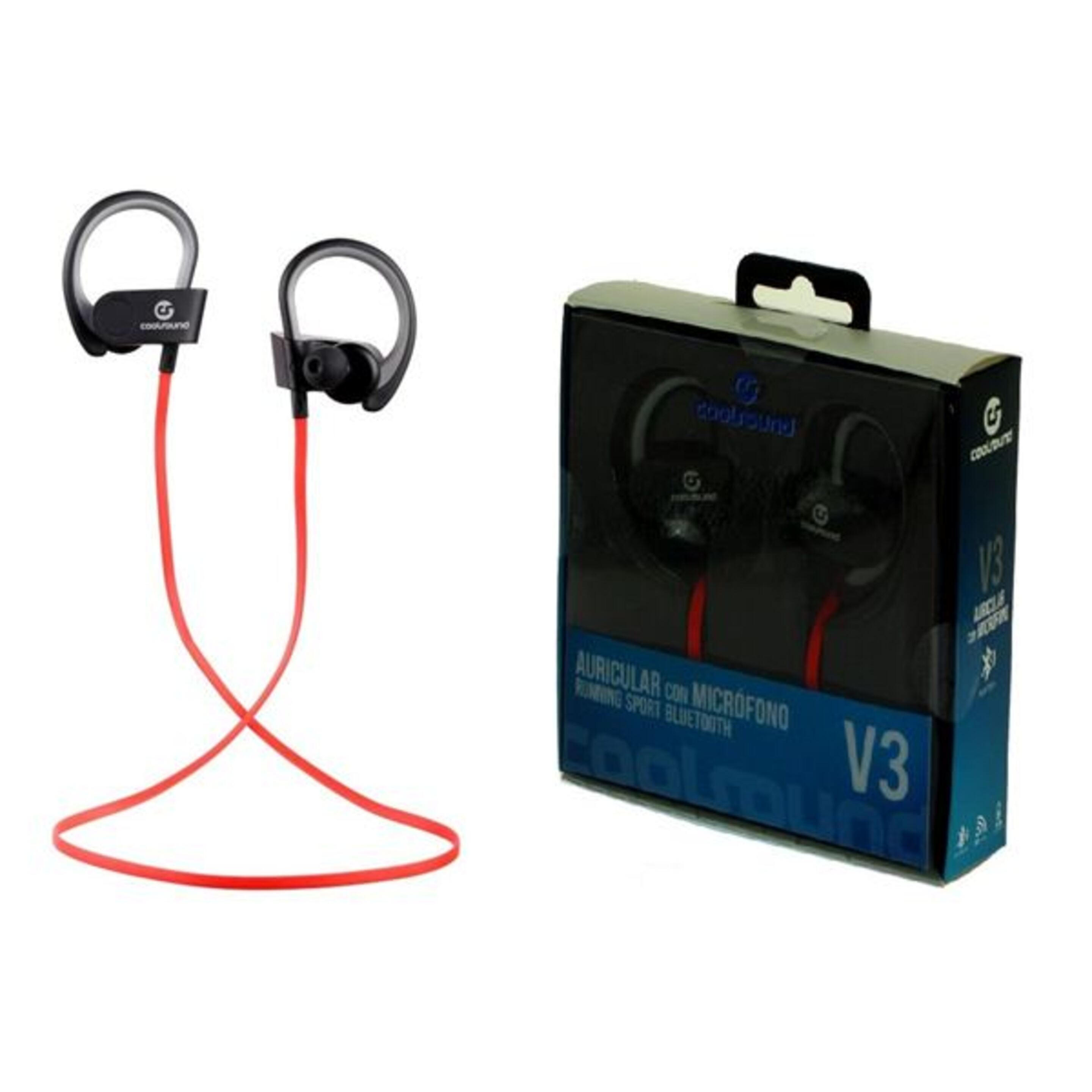 Auricular + Micrófono Running Sport V3 Bluetooth Negro/rojo Coolsound