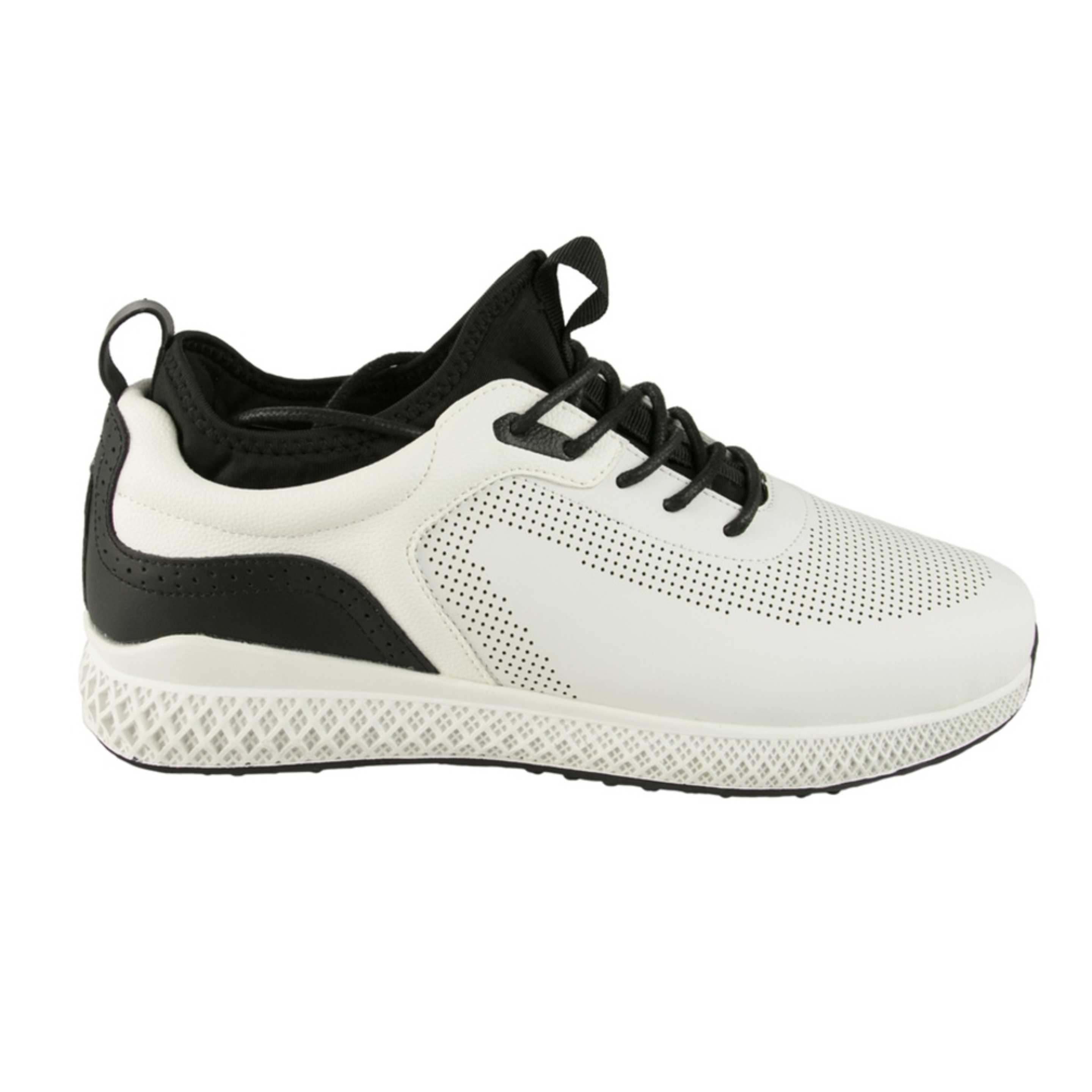 Zapatos De Golf Zerimar Con Troquelados - Negro/Blanco - Zapatos Golf Hombre Zapatillas Piel  MKP