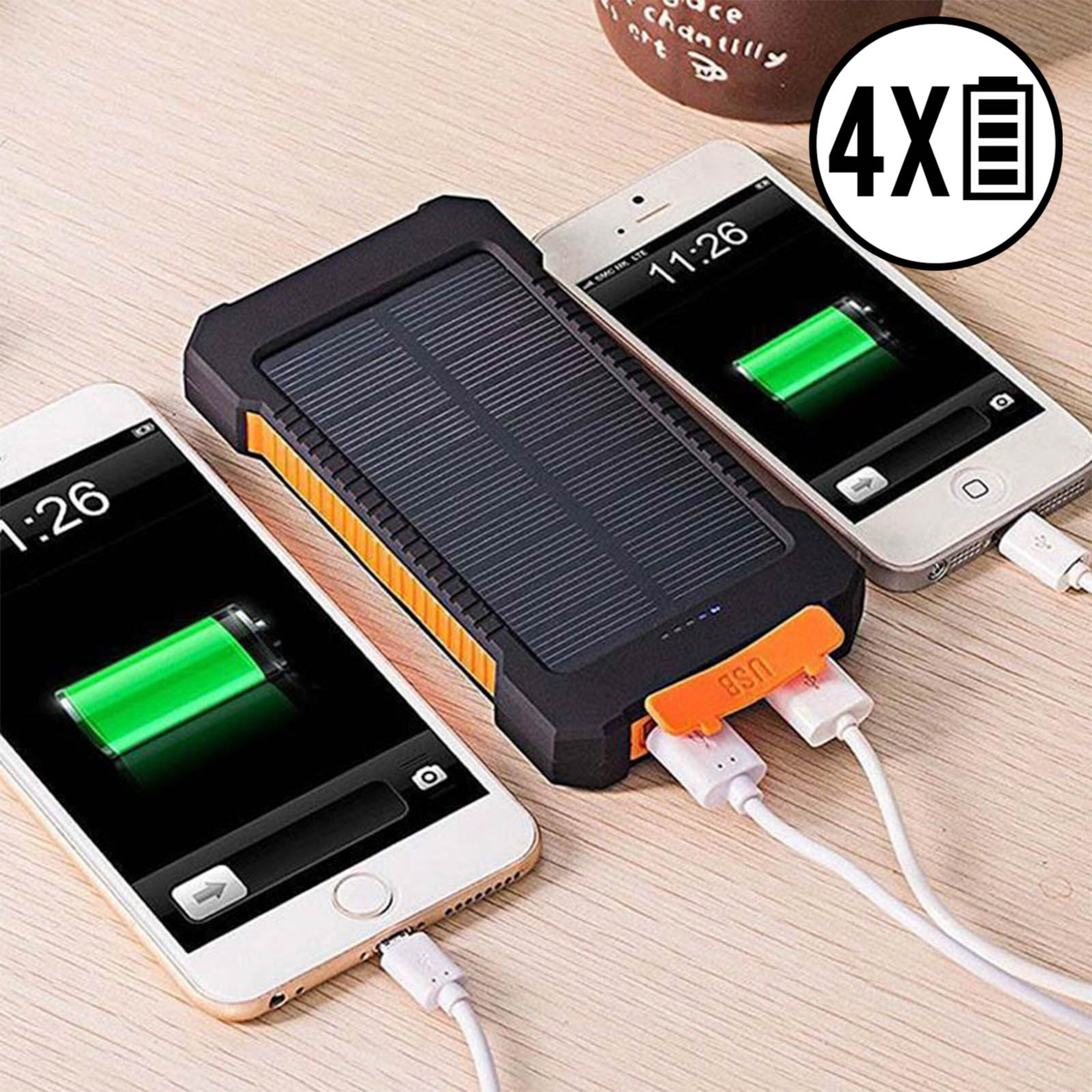 Batería Solar De Emergencia Ecológica 8000mah 2 Puertos Usb Linterna Led Akashi