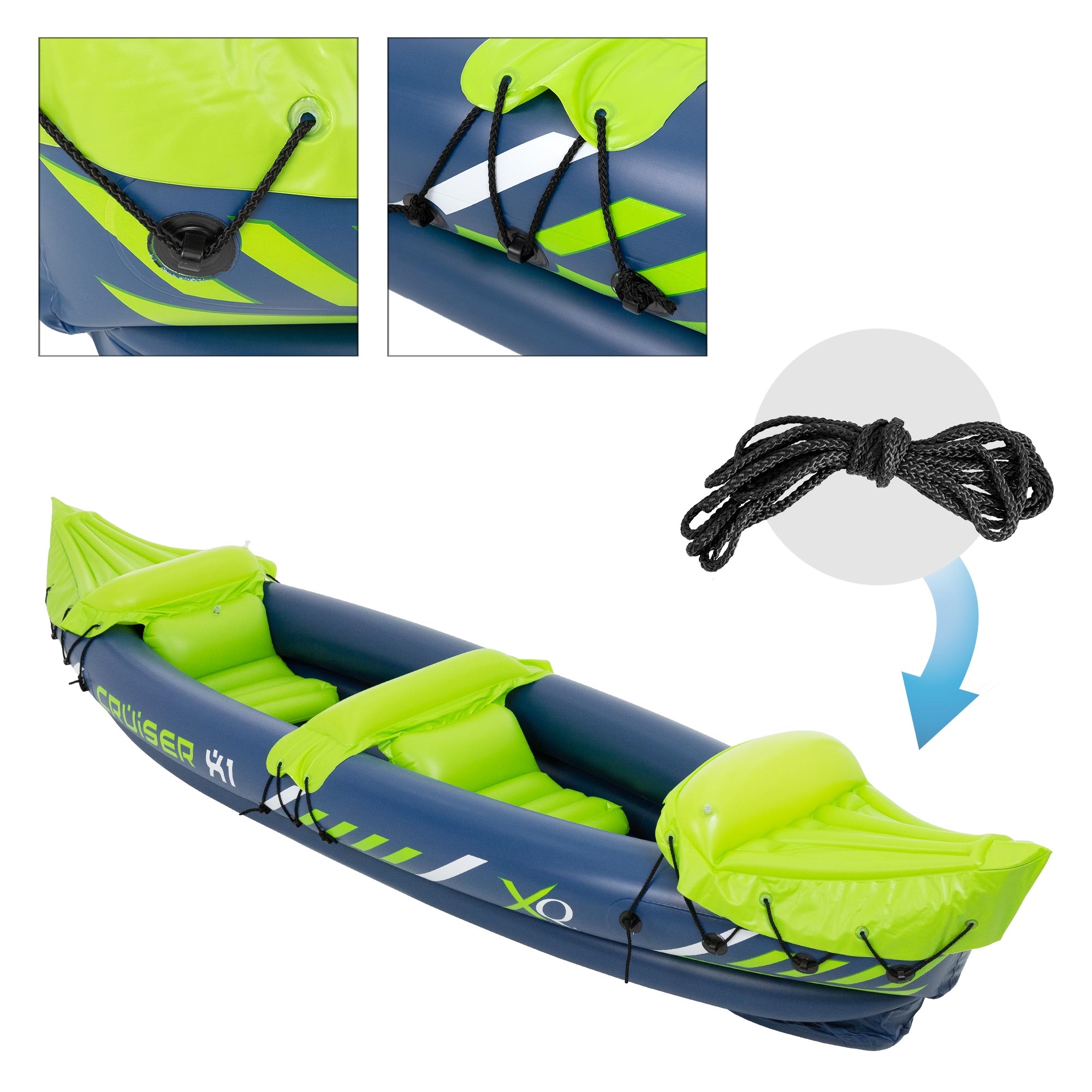 Xq Max Kayak Cruiser X1 Azul Y Verde 325x81x53 Cm - Kayak  MKP