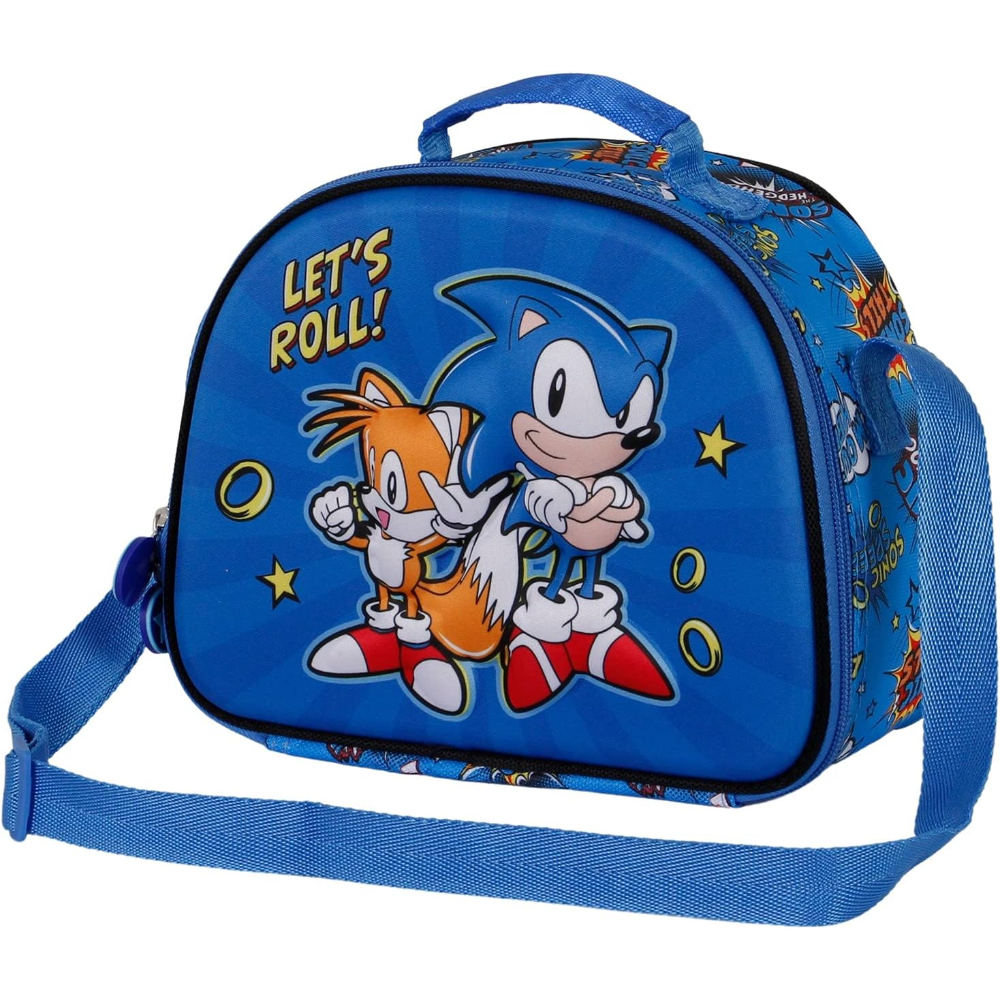 Bolsa Portaalimentos Sonic Con Forma 3d - azul - 