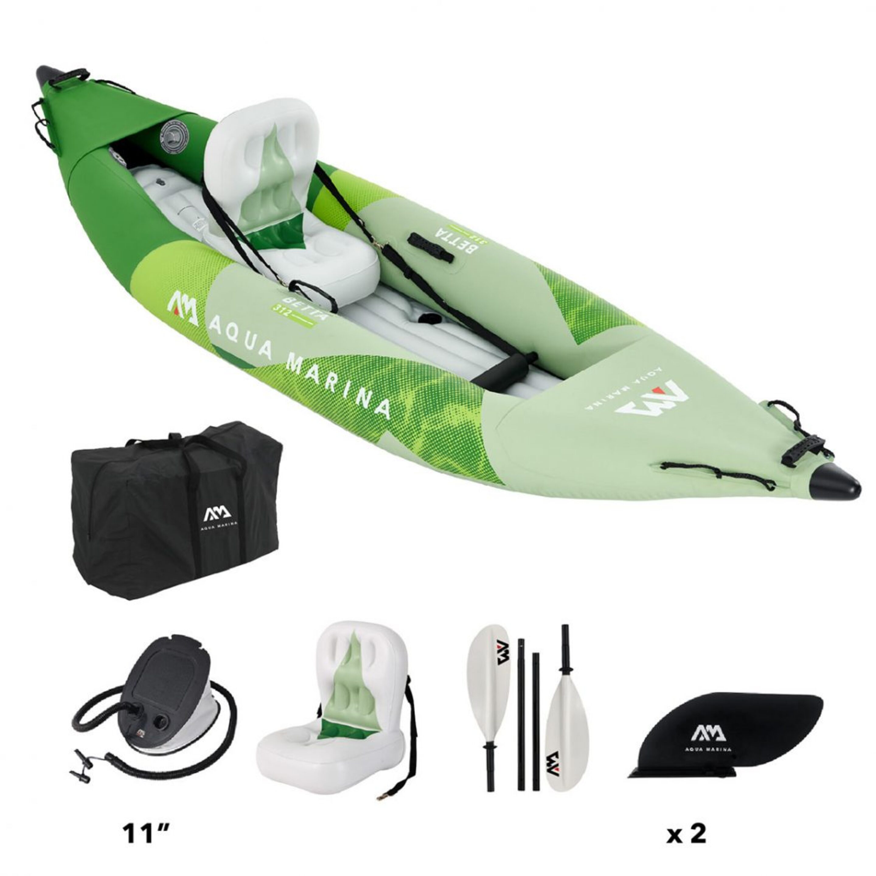 Kakay Hinchable Betta 312 - Verde/Gris - Kayak individual  MKP