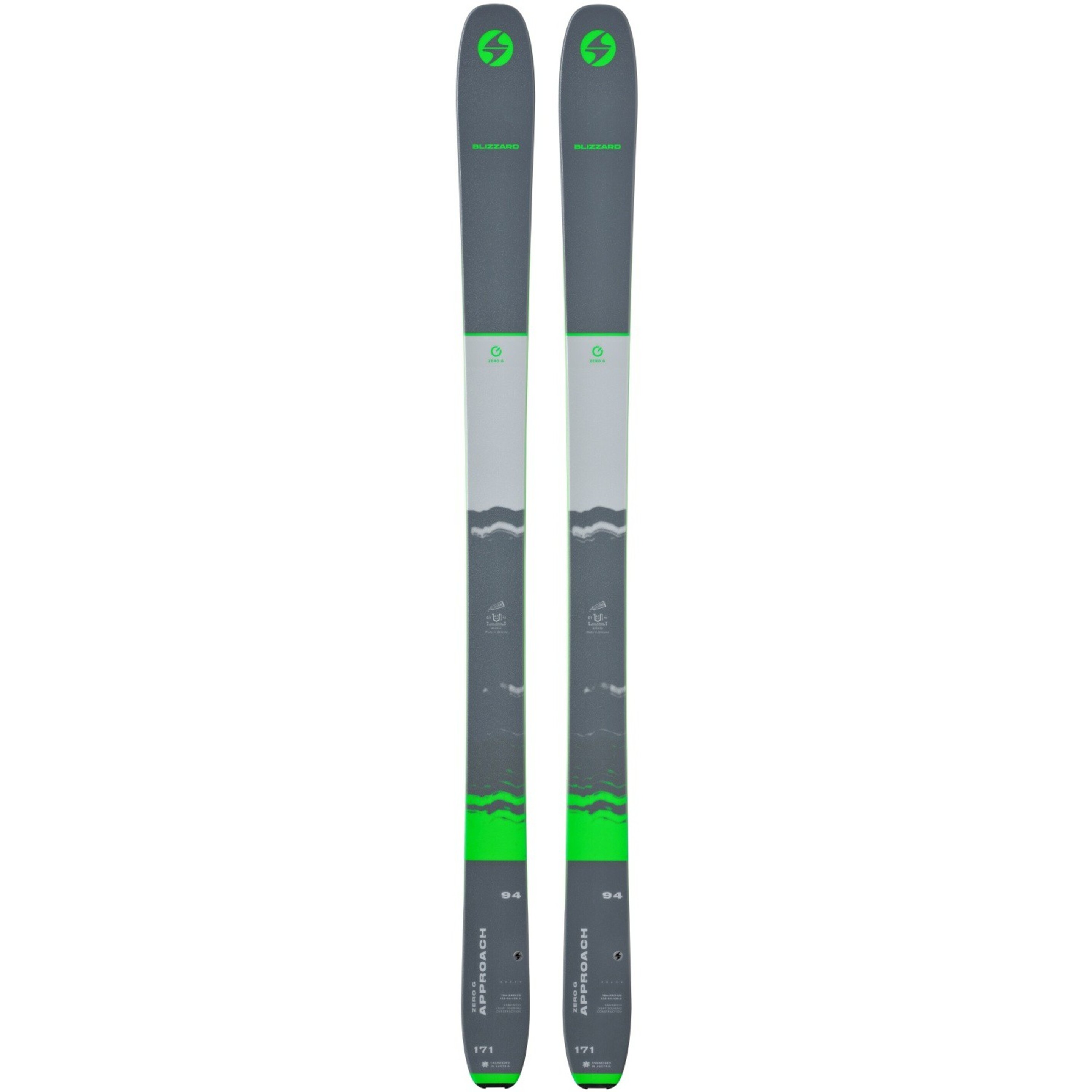 Esquí Adulto Blizzard Zero G 094 Approach Flat (sin Fijación) - Gris/Verde  MKP