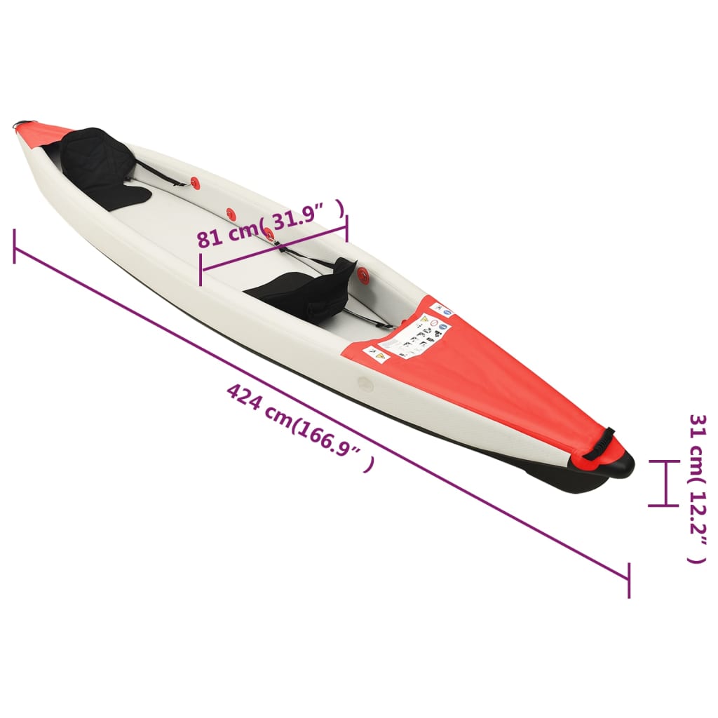 Kayak Inflable Vidaxl 424 X 81 X 31 Cm - Kayak Inflable  MKP
