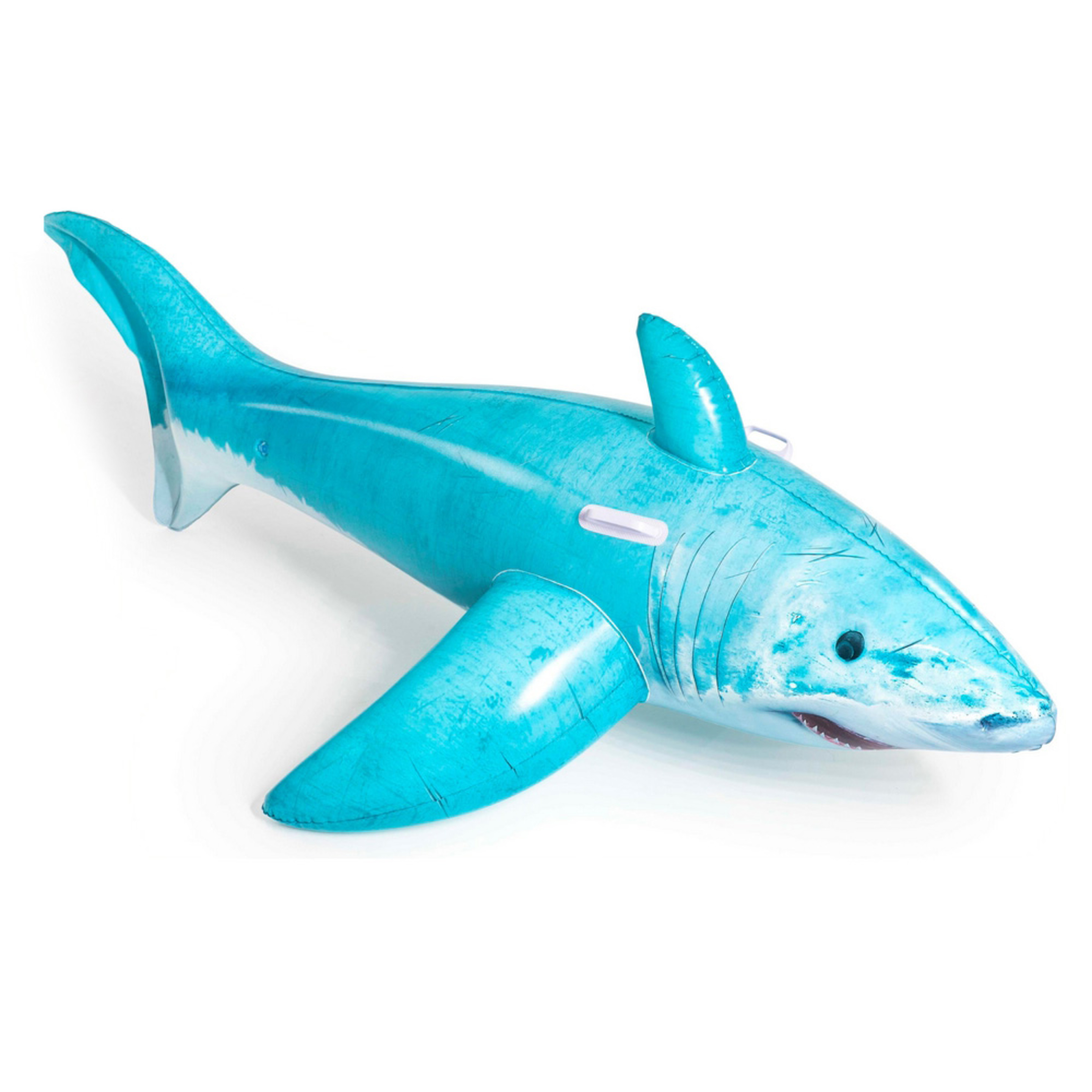 Flotador De Tiburón Para + 3 Años Azul Infantil De Pvc De 183x102 Cm