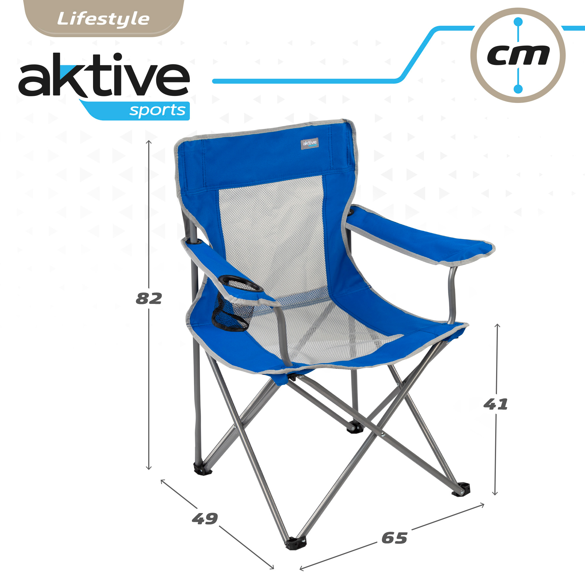 Cadeira De Camping Dobrável Com Porta-copos E Encostopirável Aktive
