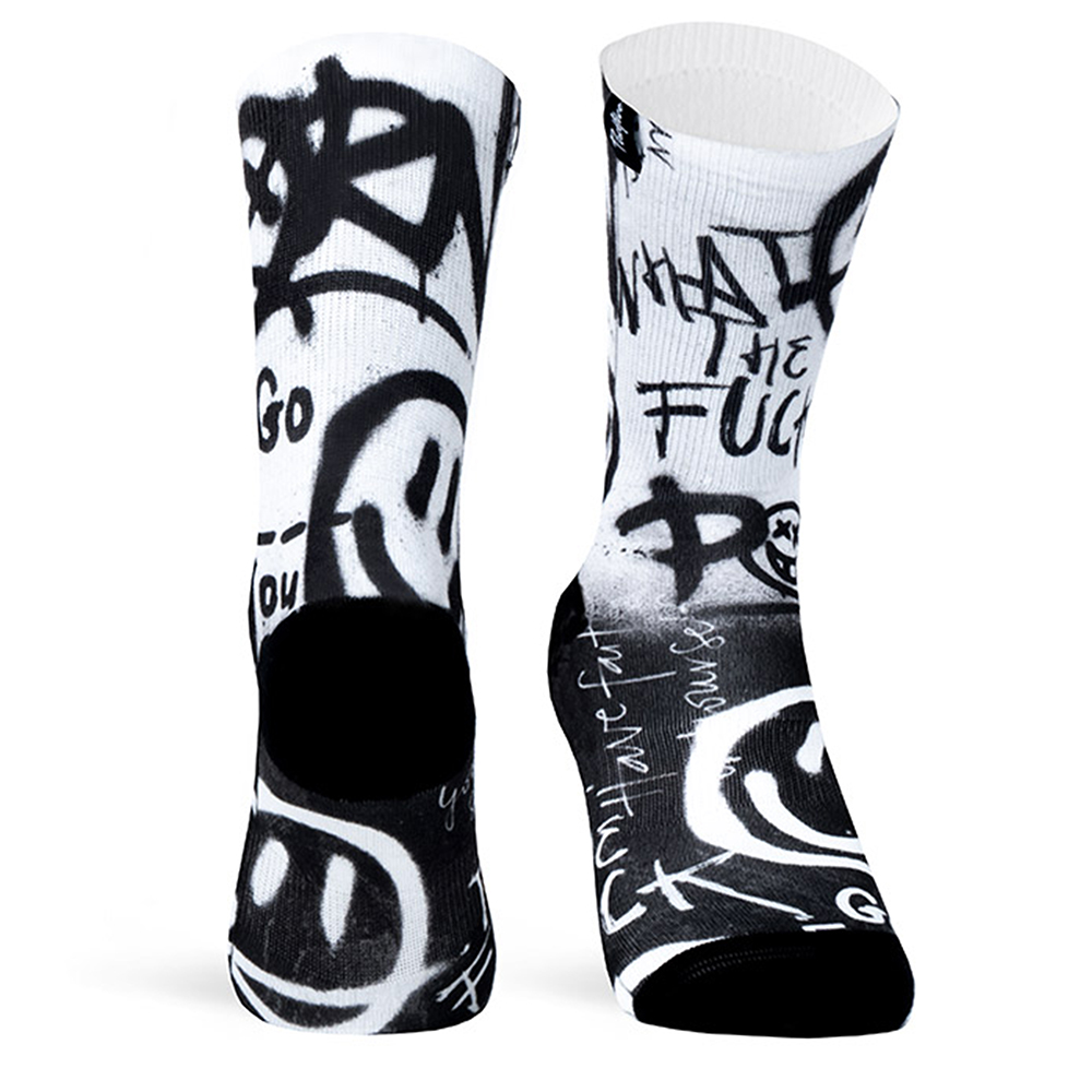 Calcetines Running Pacific And Co Acid Bw - blanco-negro - 
