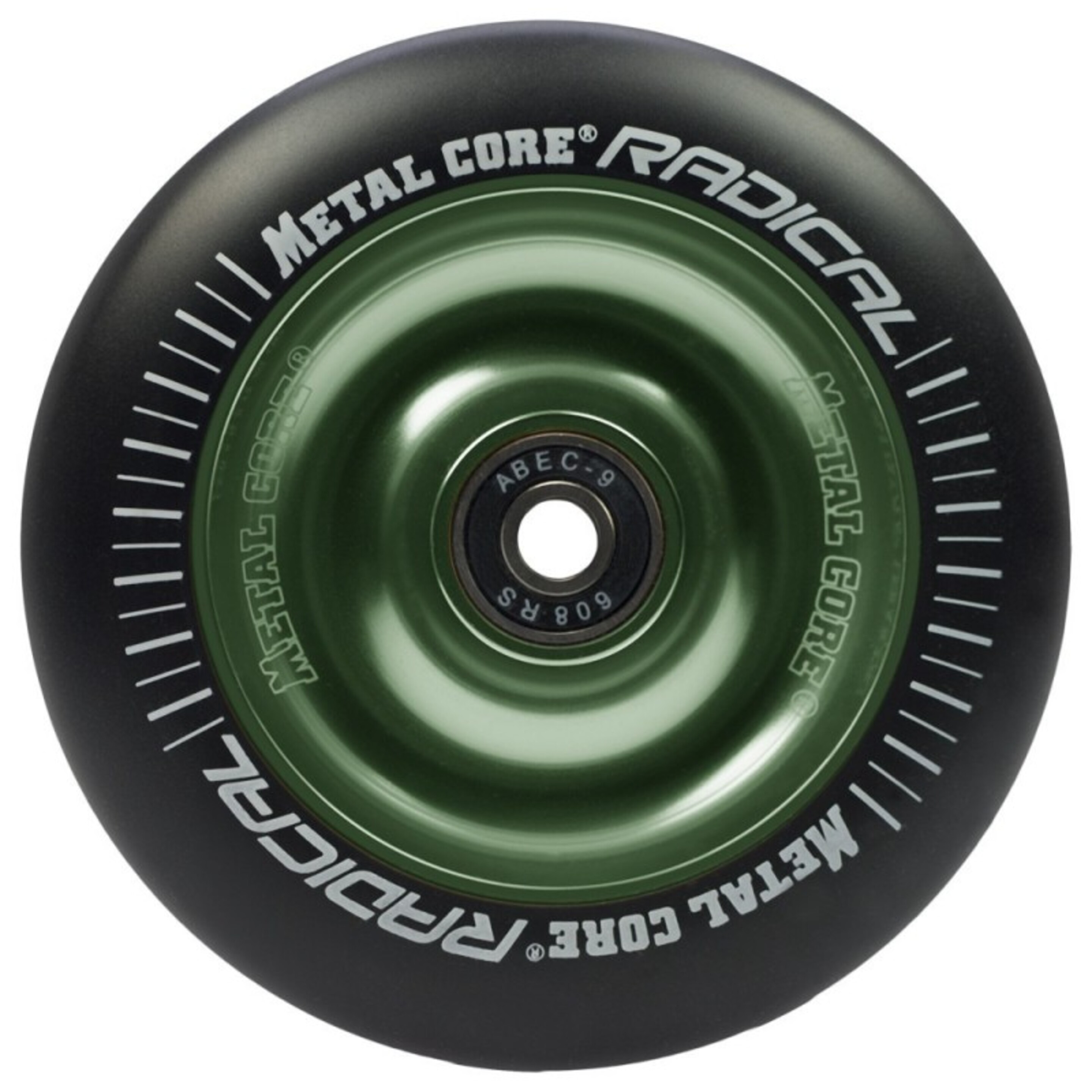Ruedas Metal Core Radical Ref. Radical 100 Mm - Negro/Verde - Pieza De Recambio Patinete  MKP
