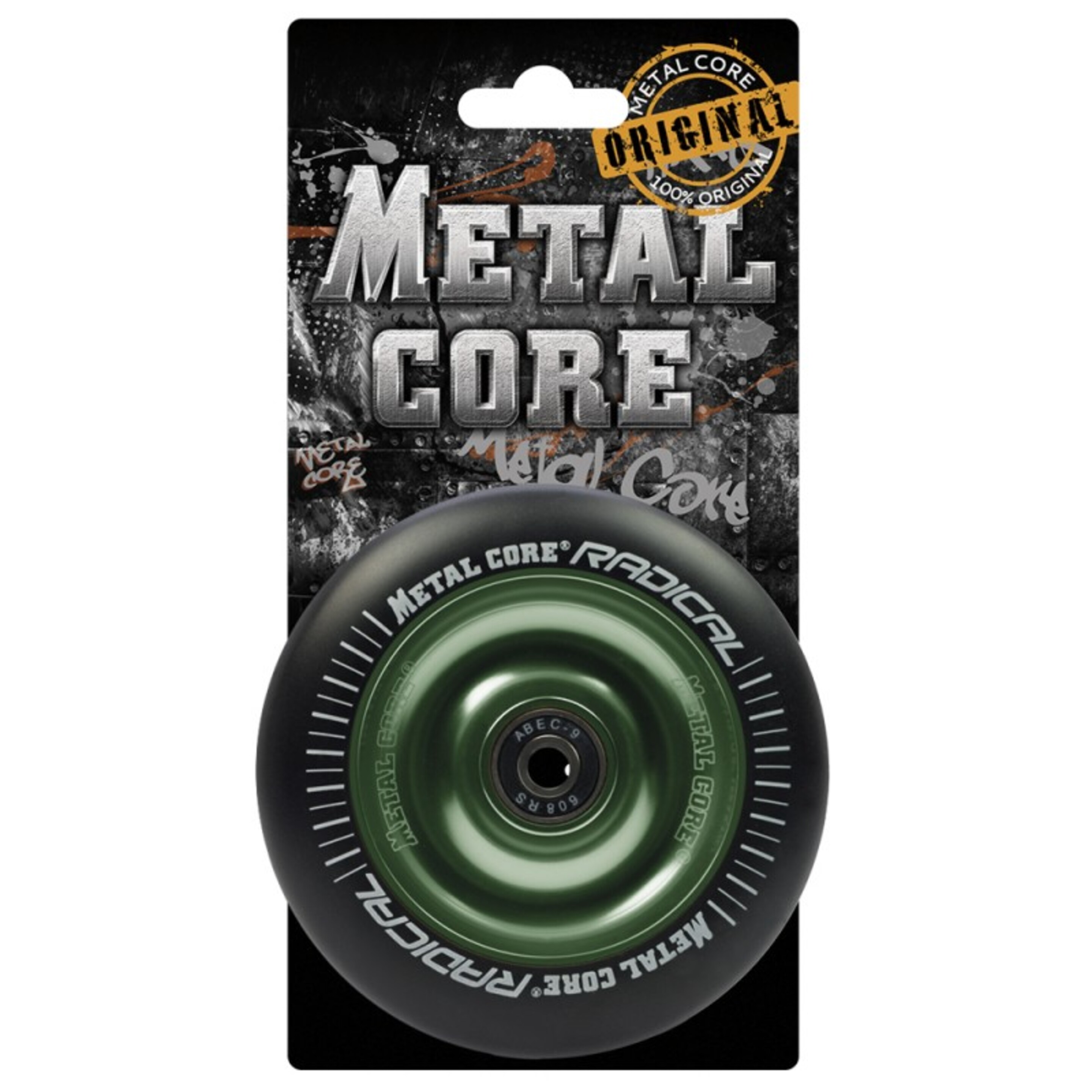 Ruedas Metal Core Radical Ref. Radical 100 Mm - Negro/Verde - Pieza De Recambio Patinete  MKP