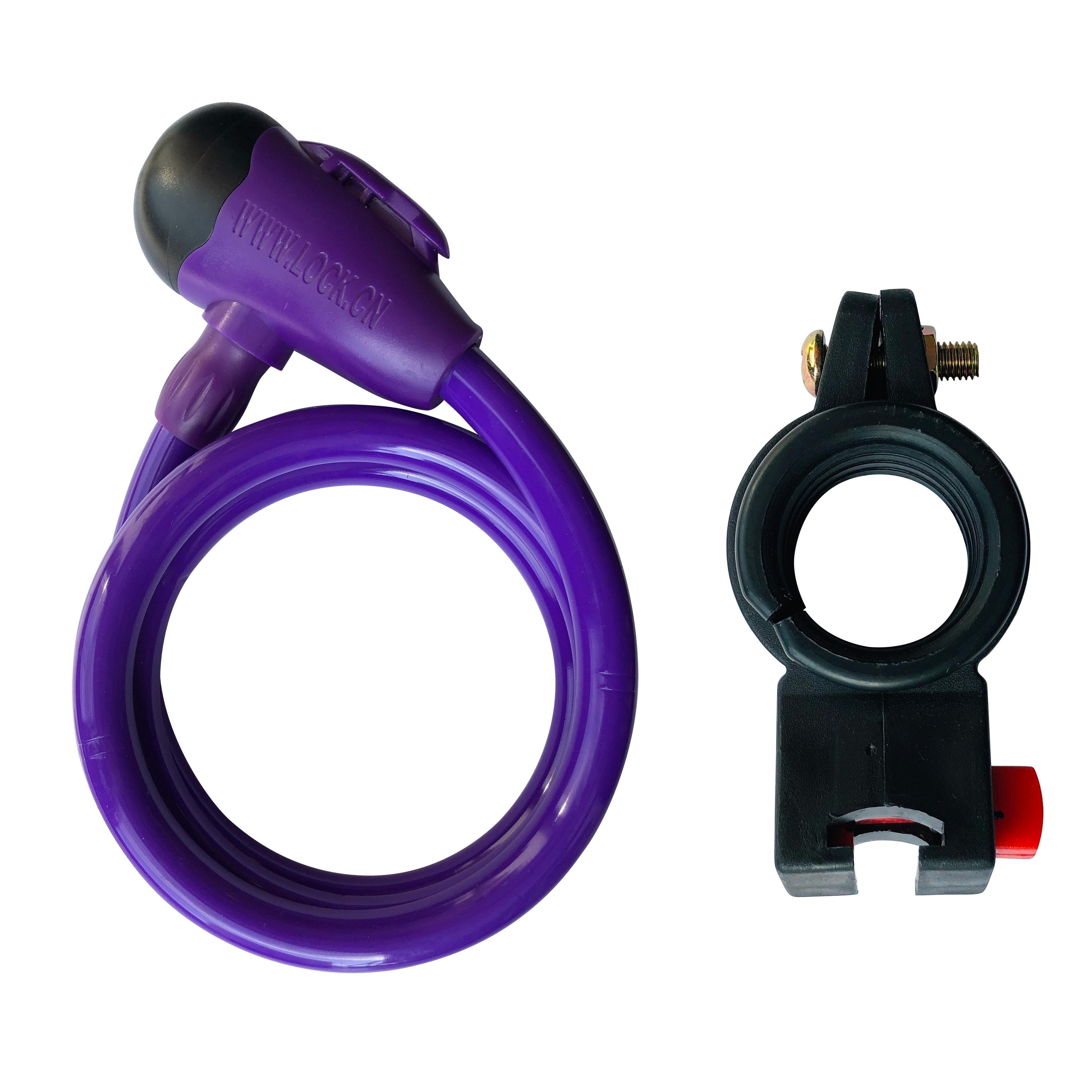 Cable Candado De Acero Con Soporte Golden Key 1.2 * 100 Cm - violeta - 