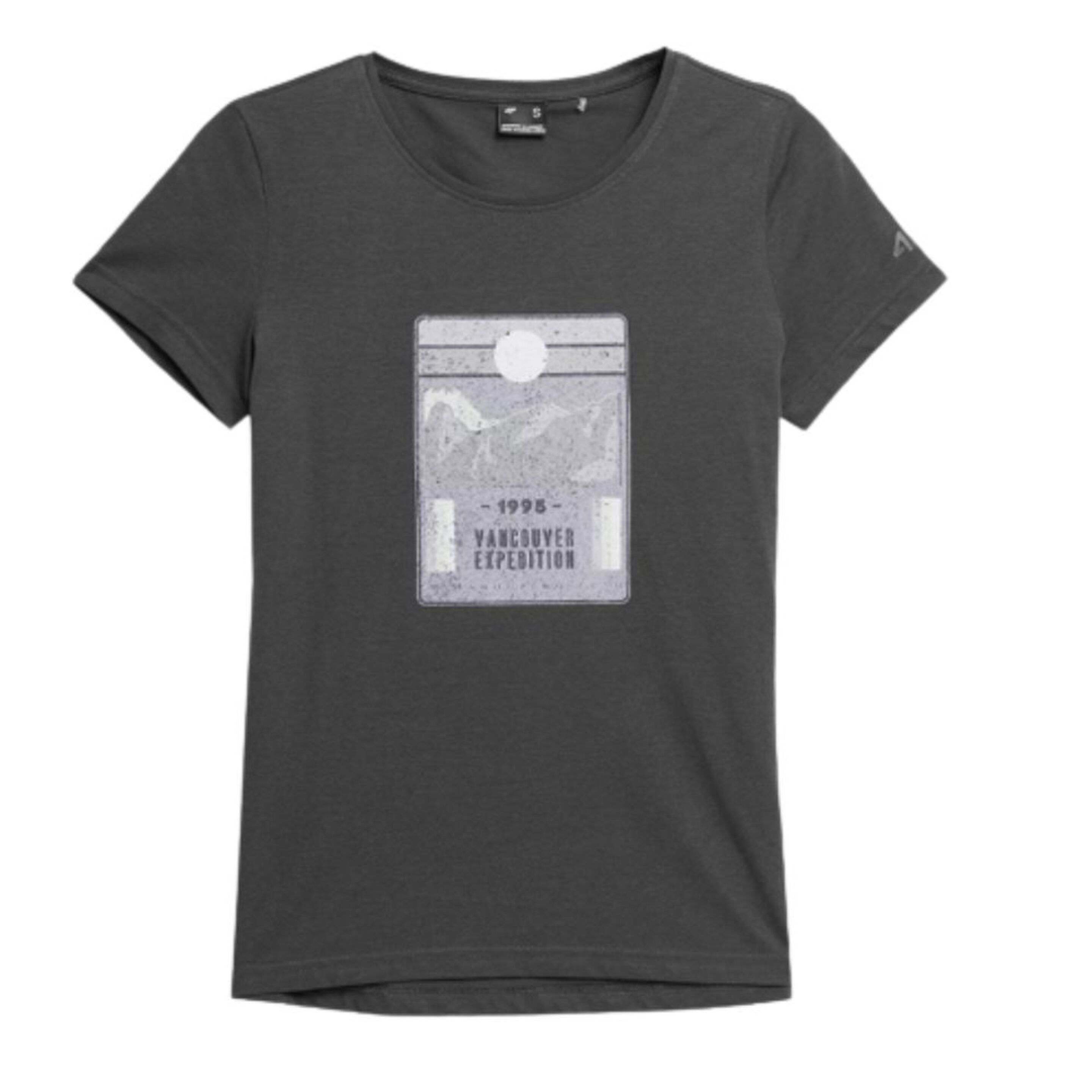T-shirt De Ginástica 100% Algodão Com Gola Redonda Mulher 4f. Cinzento