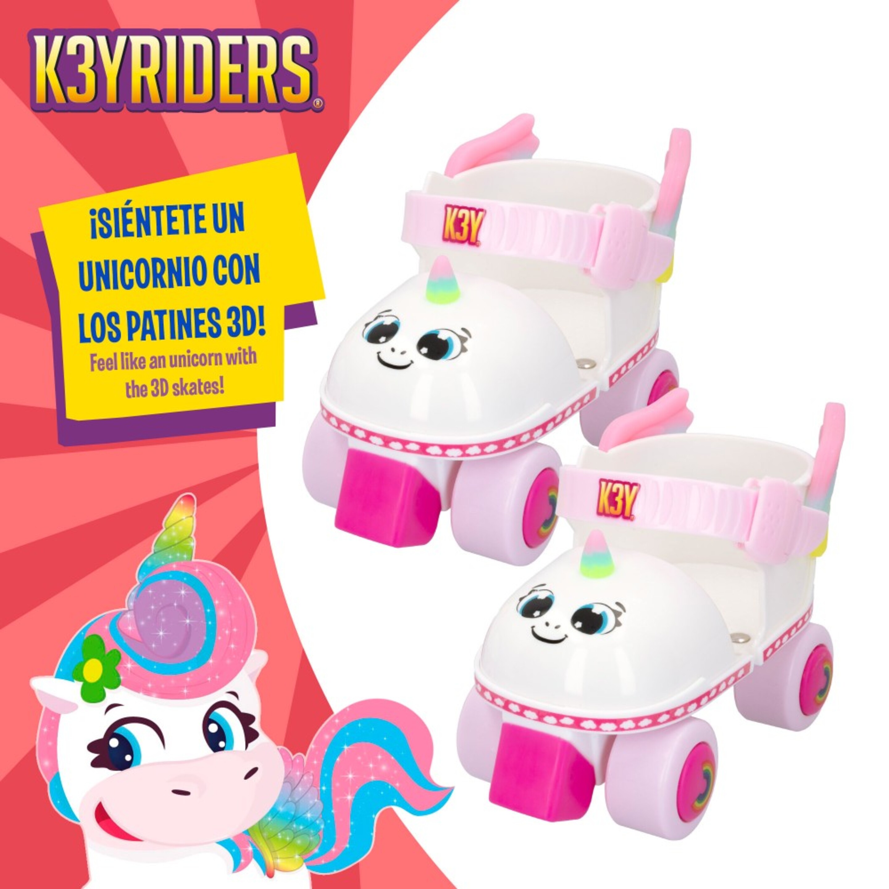 Kit Patines De Unicornio 4 Ruedas K3yriders - Multicolor  MKP