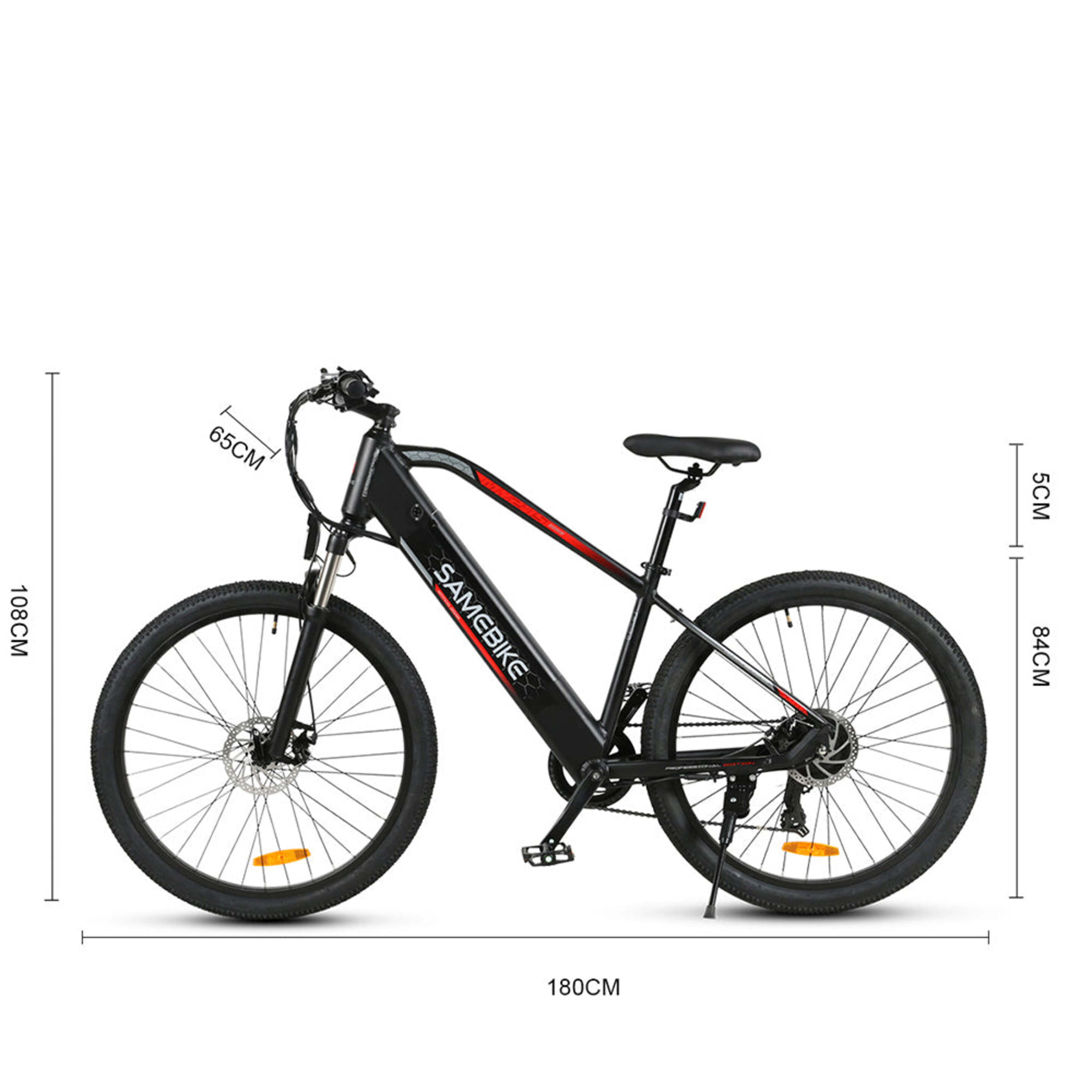 Bicicleta De Montanha Elétrica Samebike My275 350w-48v-10,4ah (500wh)- Roda De 27,5" - Preto - Velocidade máxima 32Kmh. Autonomia 100km | Sport Zone MKP