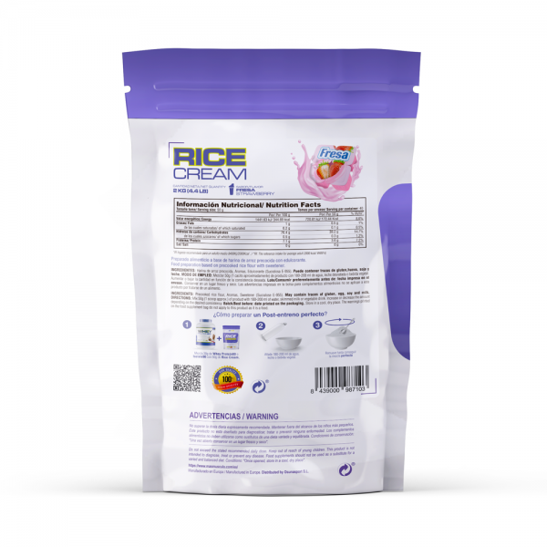 Rice Cream (crema De Arroz Precocida) - 2kg De Mm Supplements Sabor Fresa  MKP