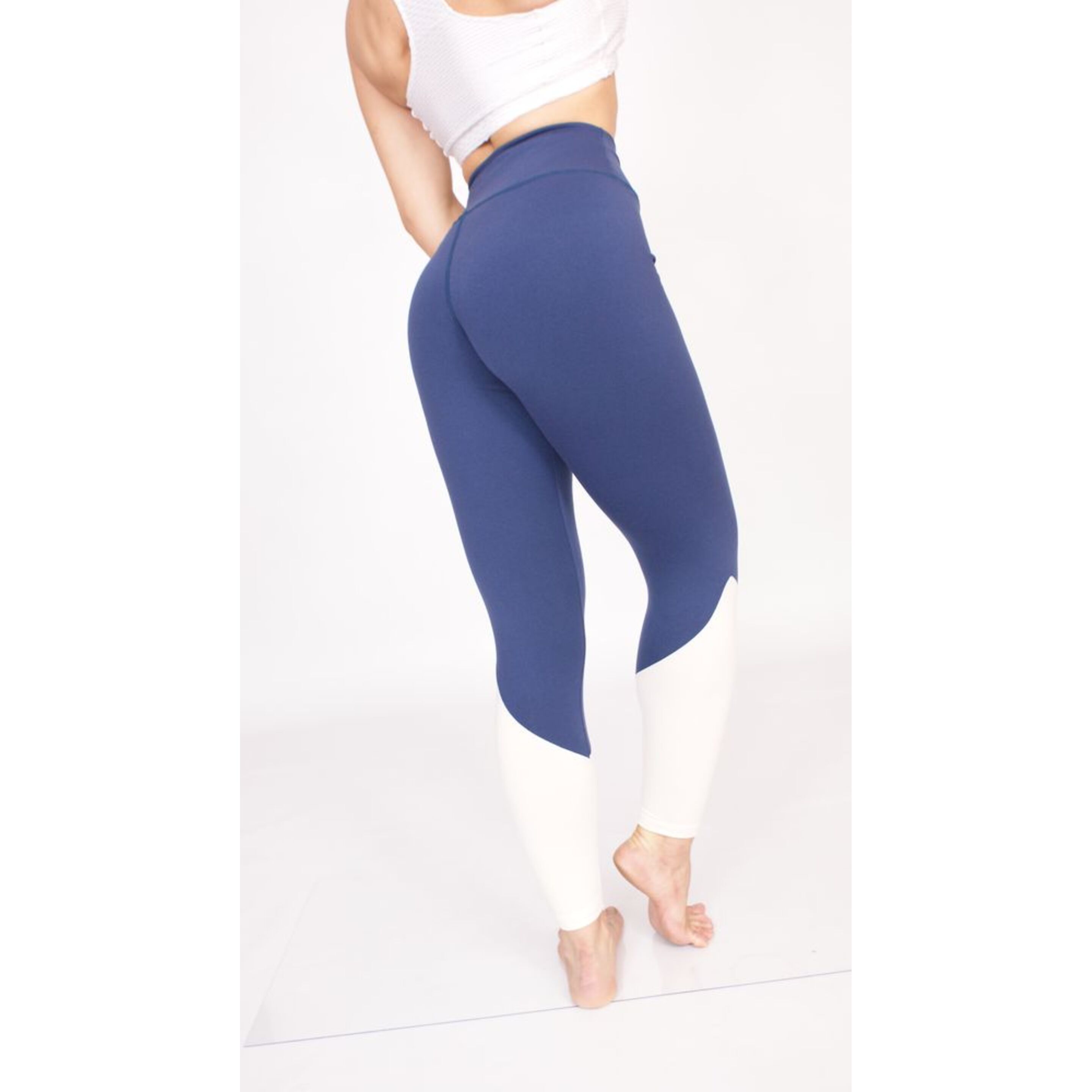 Leggings Deportivos Mujer Suplex Azul Y Blanco