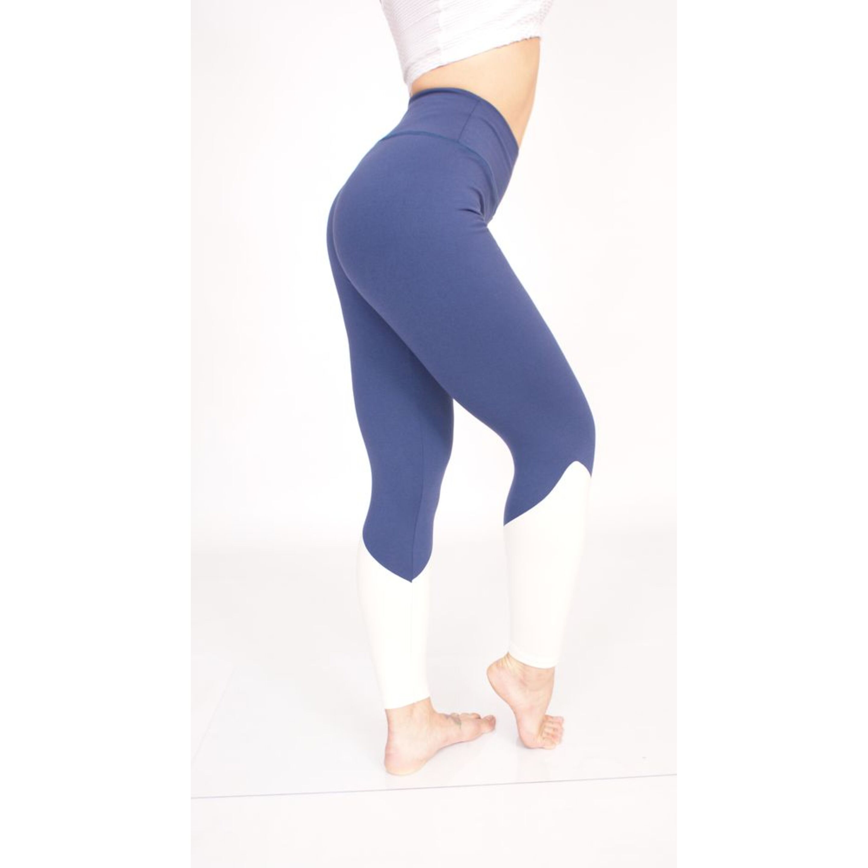 Leggings Deportivos Mujer Suplex Azul Y Blanco