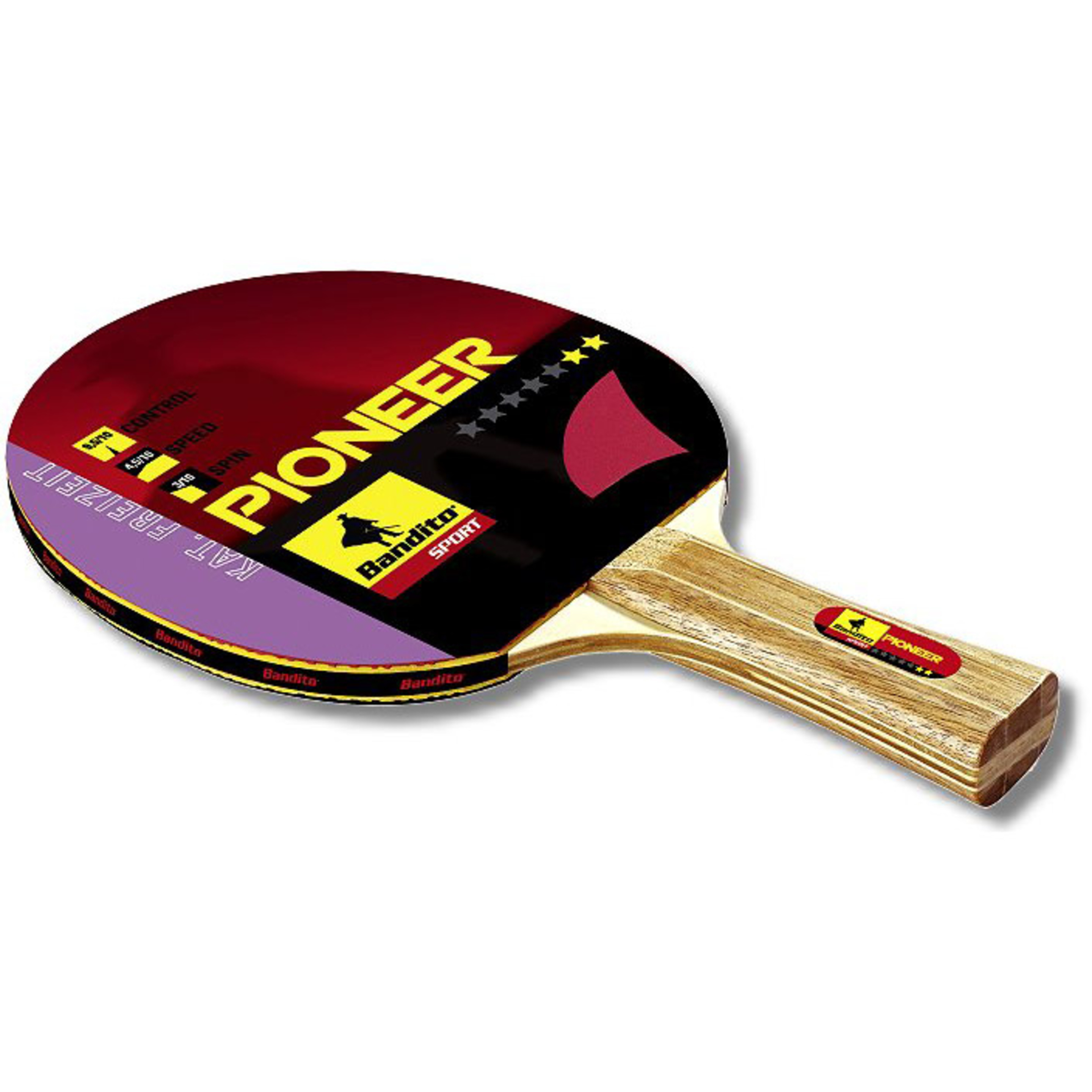 Pack 2 Pala Ping Pong + 3 Bolas Bandito Sport Pioneer  4112.02