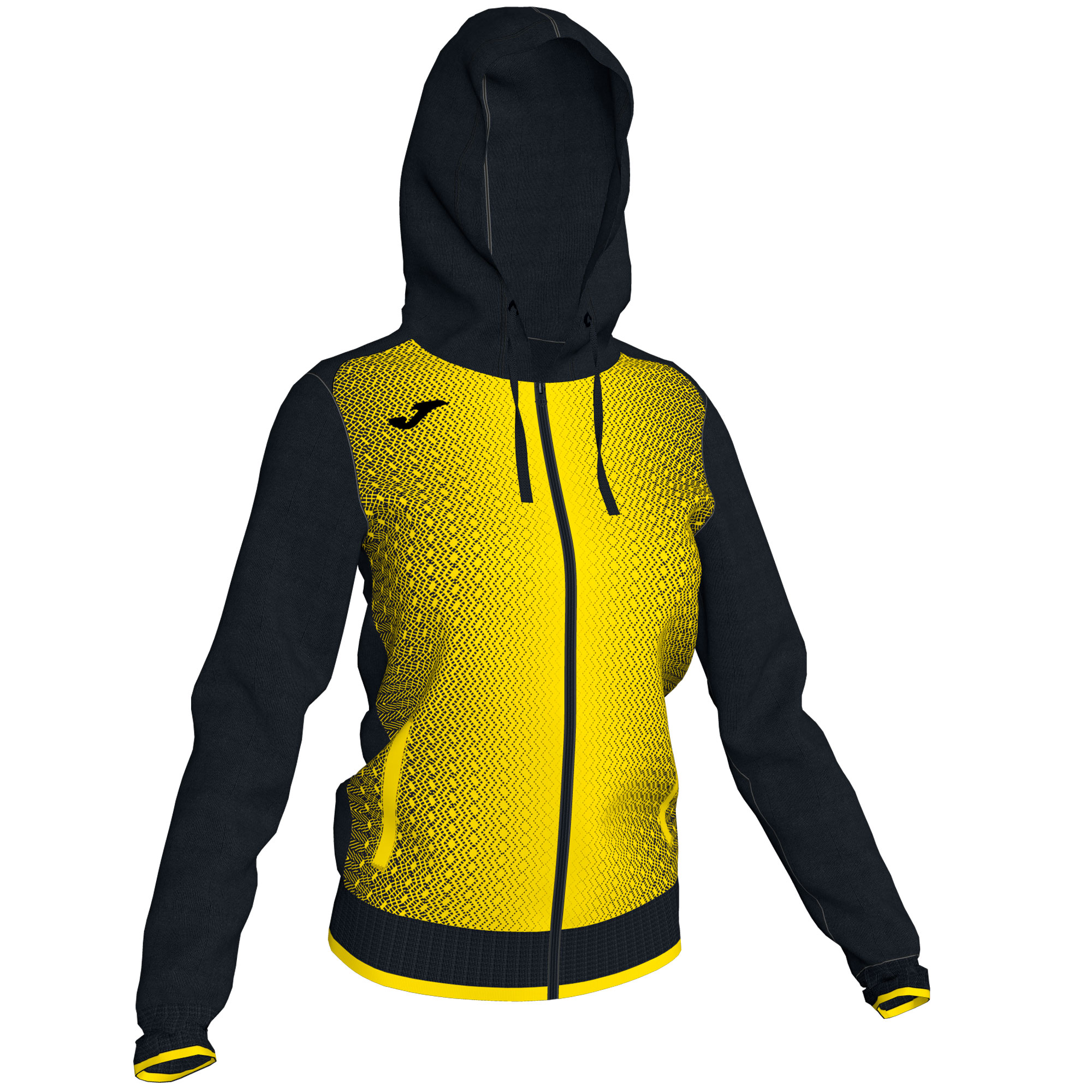 Chaqueta Con Capucha Joma Supernova Negro Amarillo