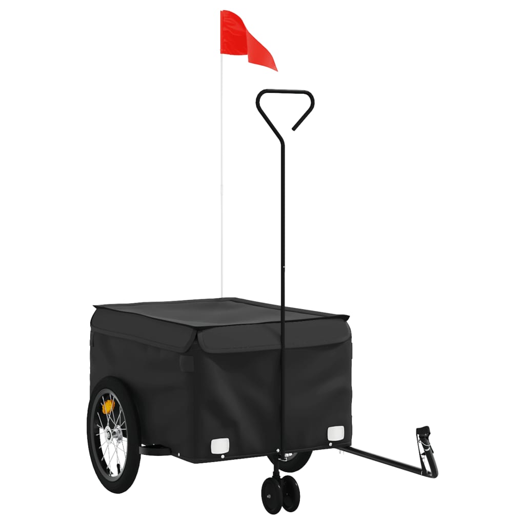 Remolque Para Bicicleta Vidaxl Carrito De Carga Hierro 124 X 62.5 X 52 Cm