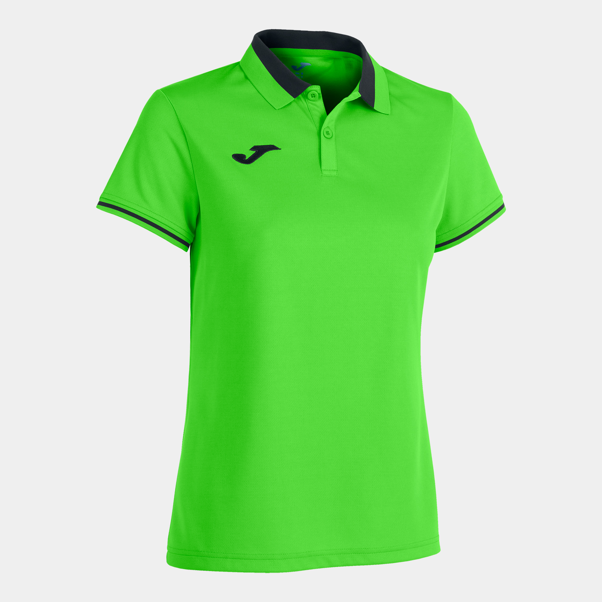 Polo Manga Corta Joma Championship Vi Verde Flúor Negro