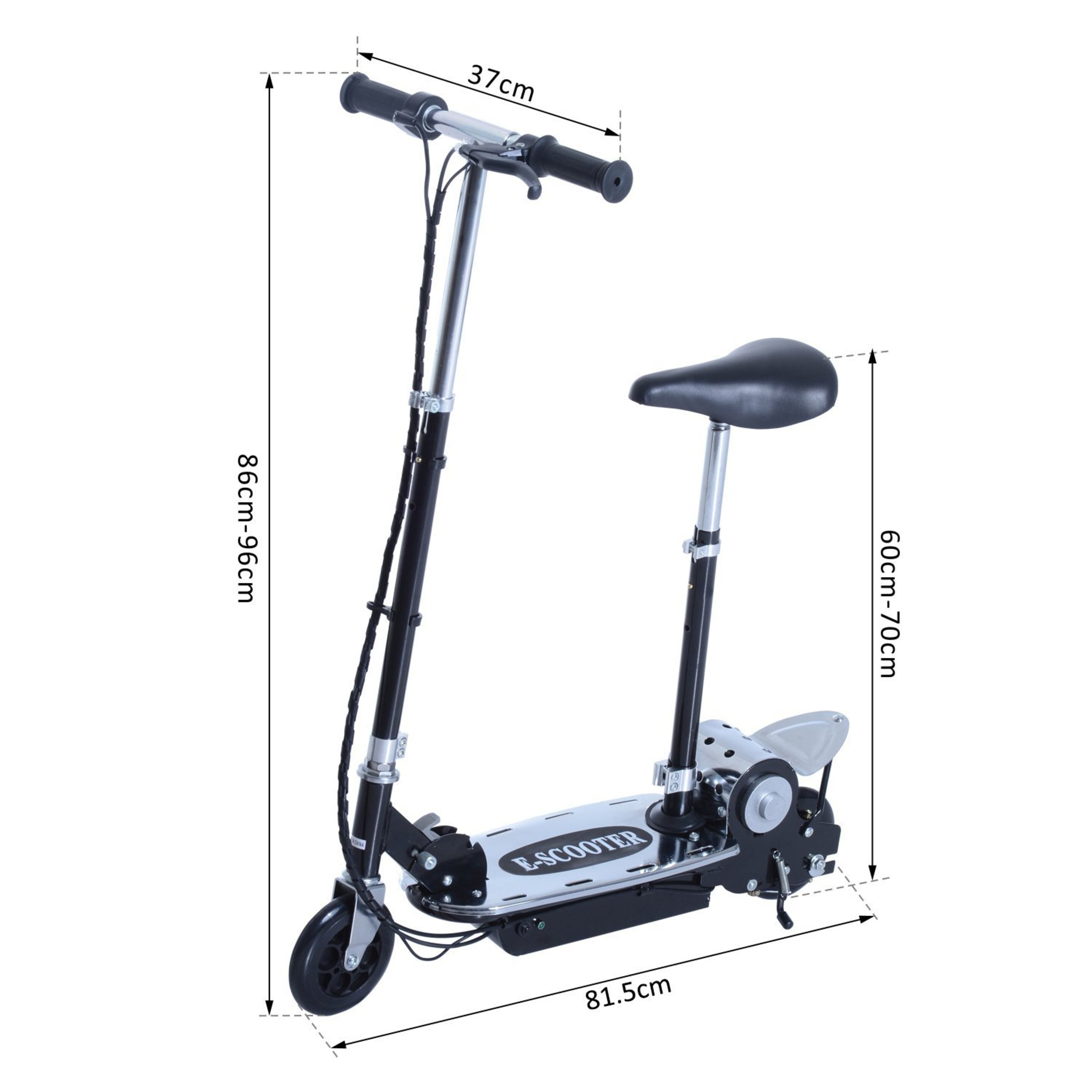 Homcom Patinete Eléctrico Scooter Plegable Con Manillar