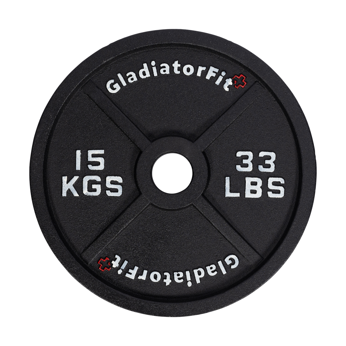Disco Olímpico De Hierro Fundido Ø 51mm Gladiatorfit | 15 Kg - negro - 