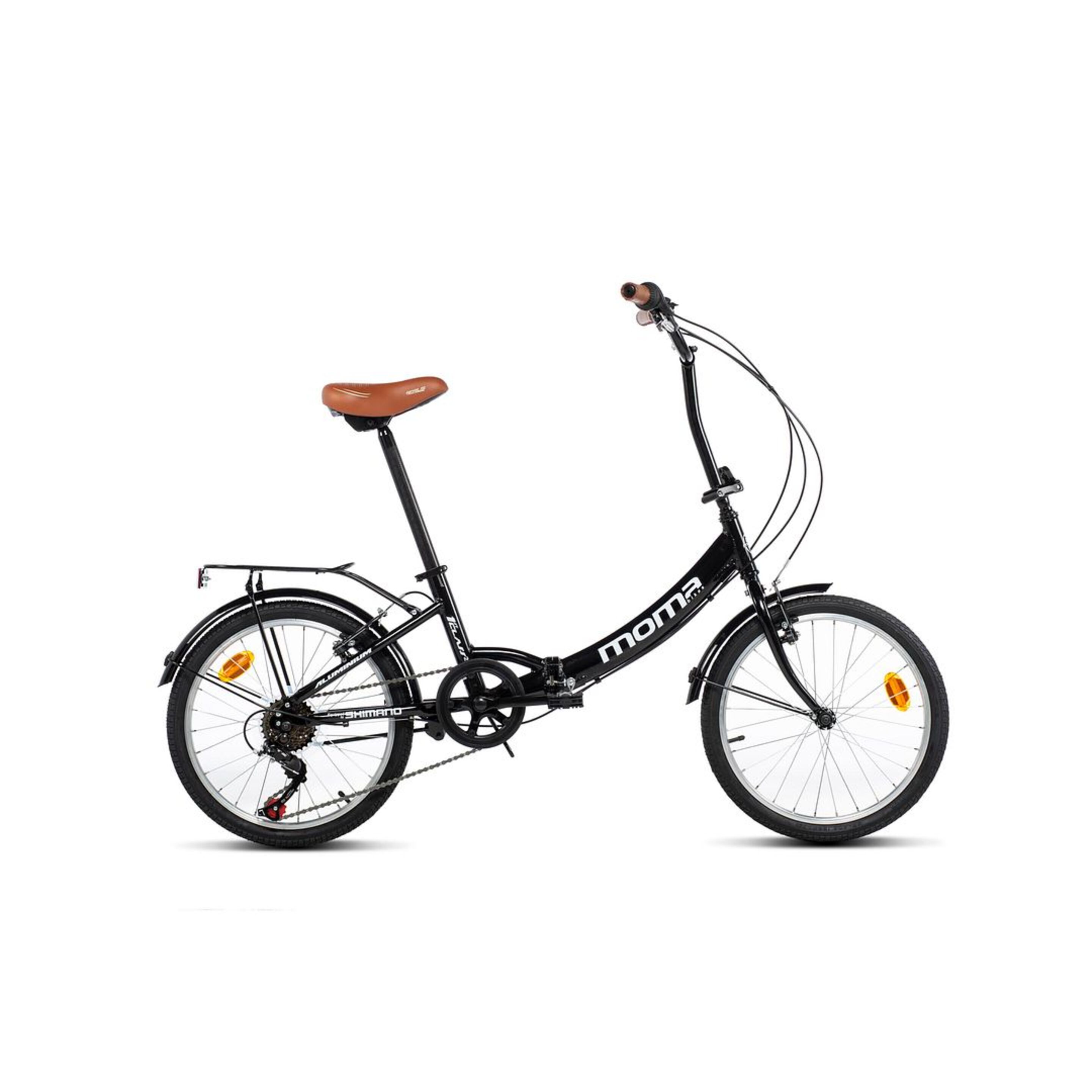 Bicicleta Plegable Urbana Moma Bikes Shimano First - negro - 