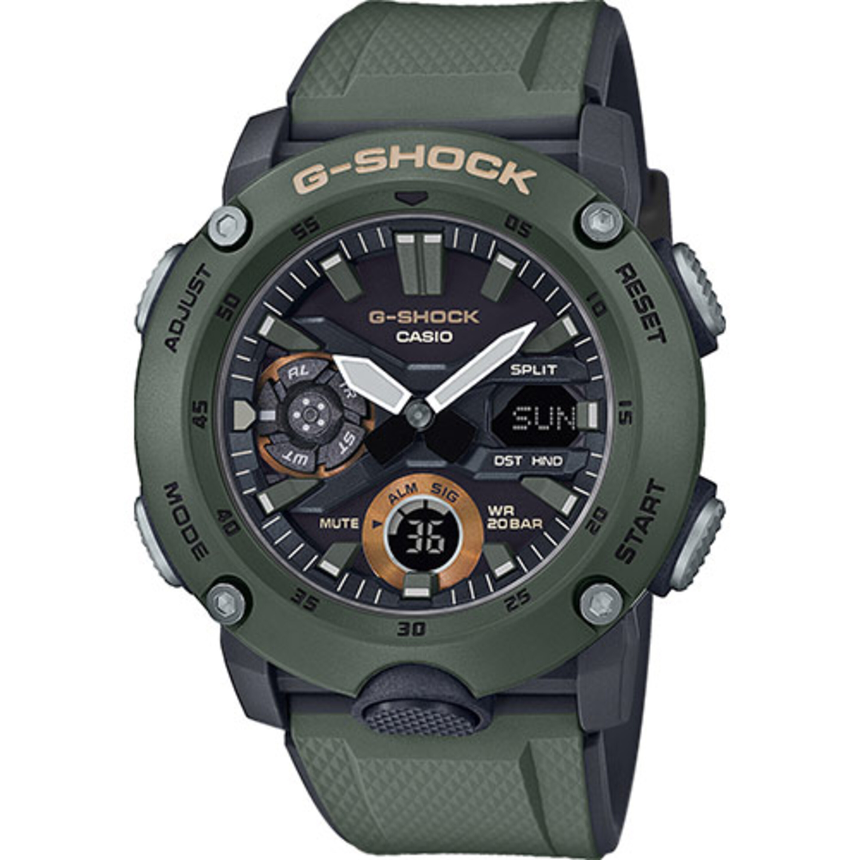 Reloj Casio G-shock Ga-2000-3aer - verde-militar - 