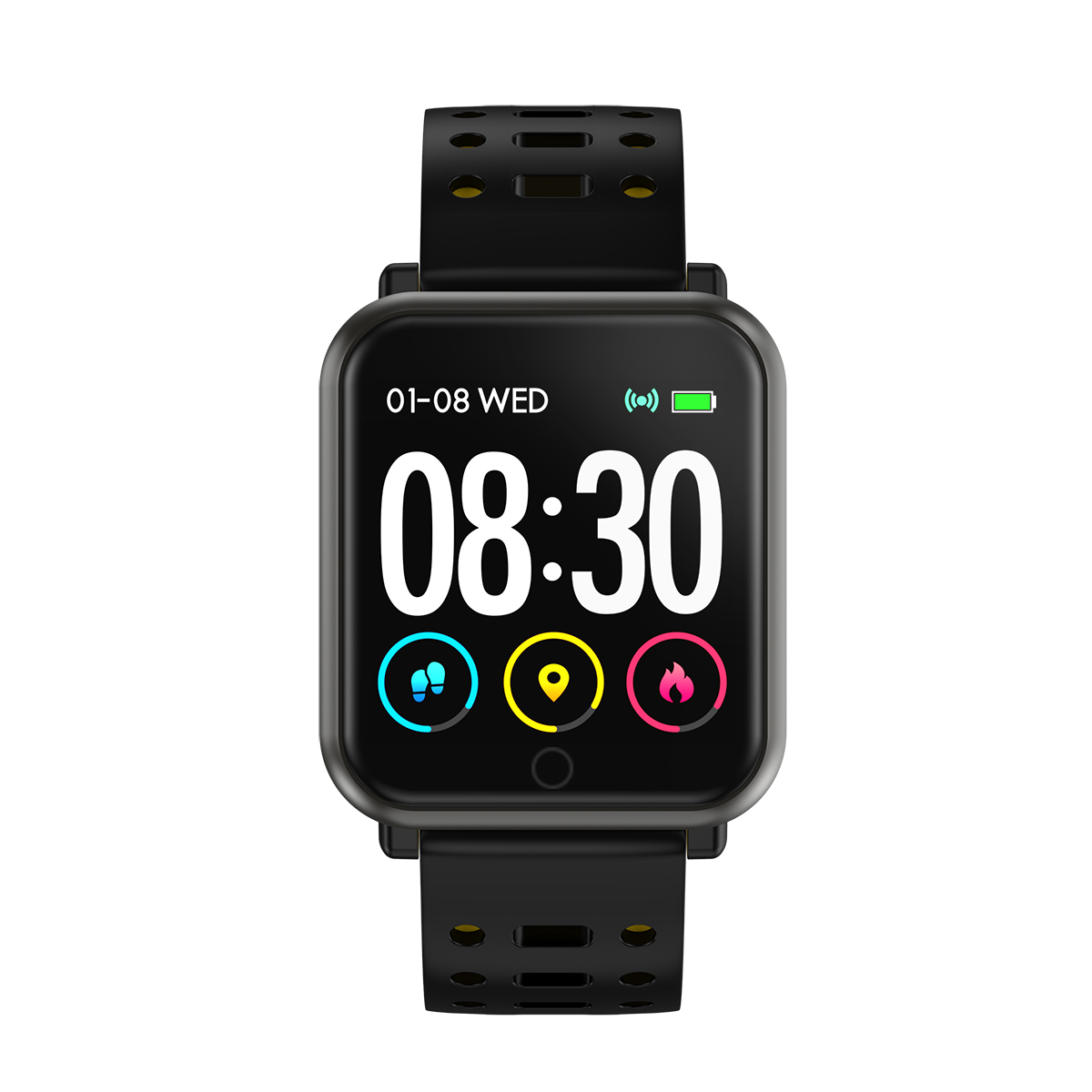 Reloj Inteligente Smartwatch Cuadrado Ip68 Amarillo