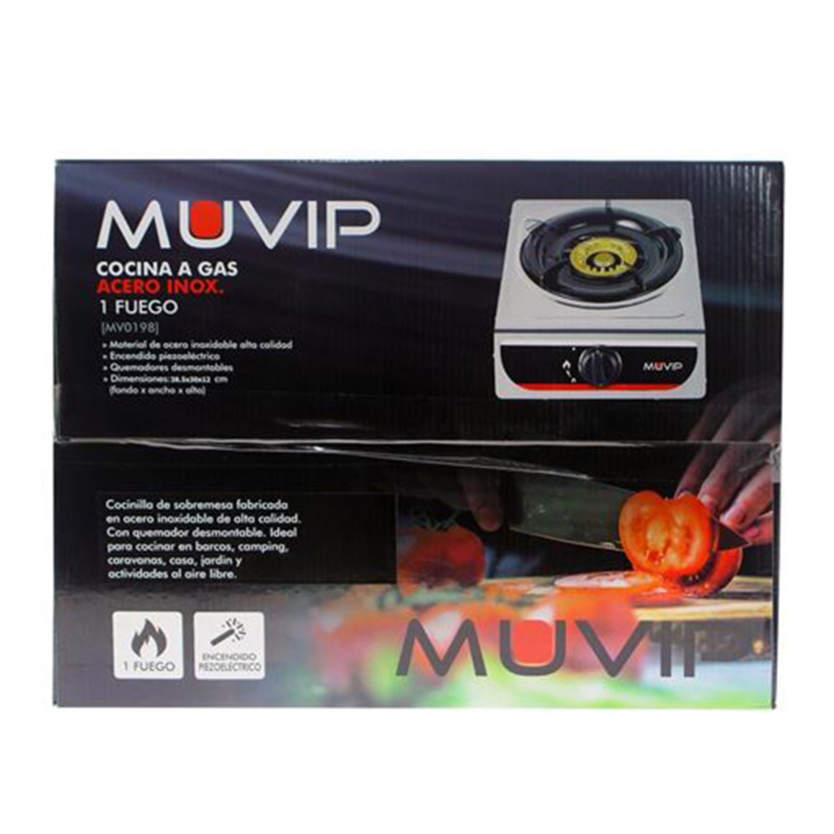 Cocina Gas Inox 1 Fuego Muvip - Blanco  MKP