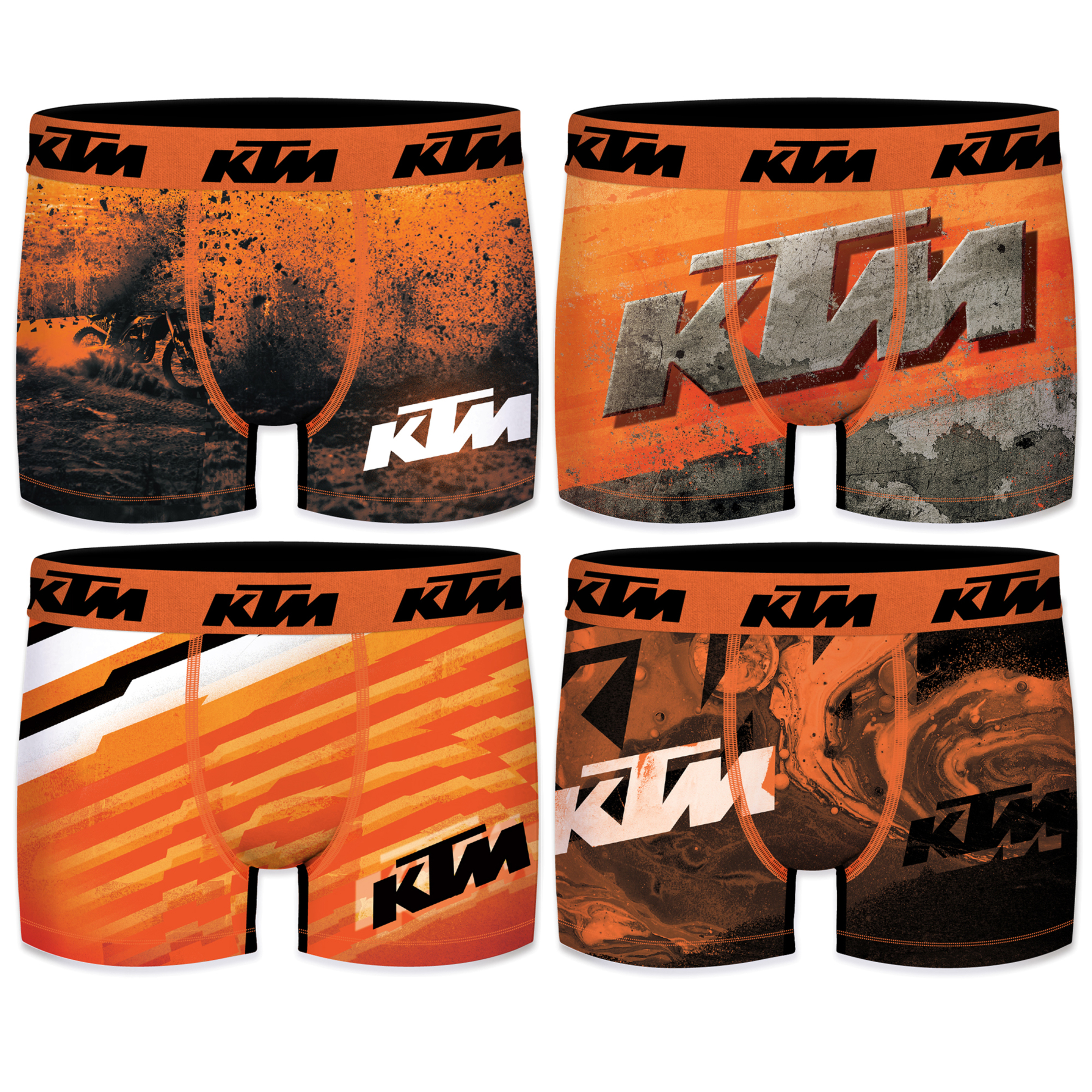 Pack 4 Cuecas Ktm Estampados