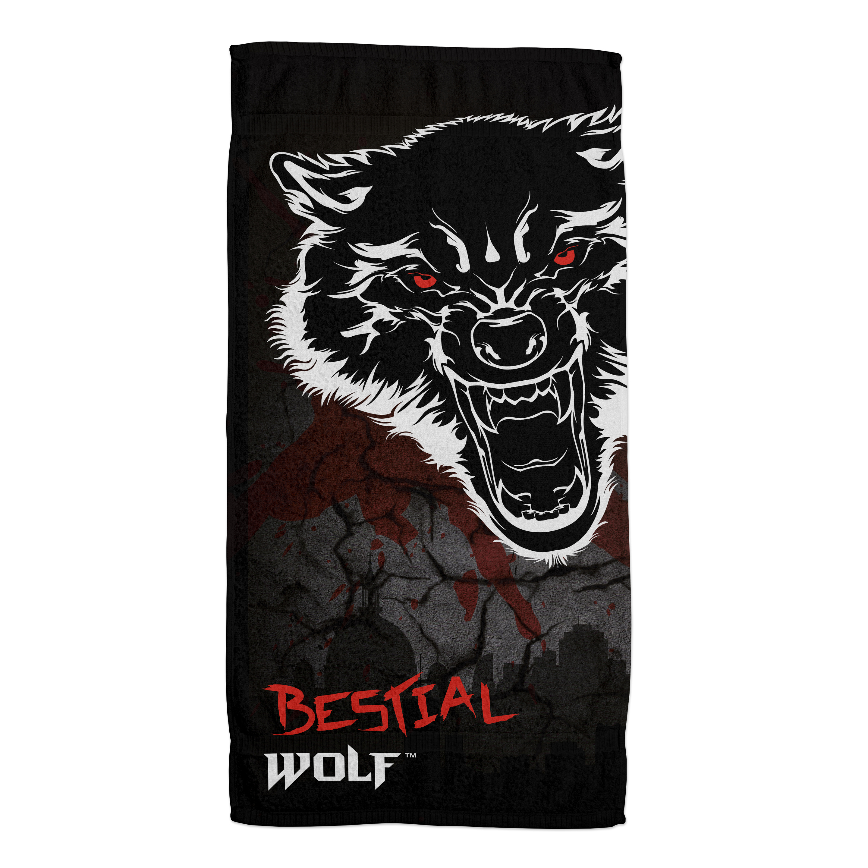 Toalla De Playa Bestial Wolf Towel - Negro - Toalla De Playa  MKP