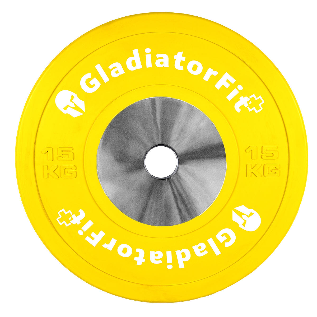 Disco De Competición Revestido De Goma De 51 Mm De Diámetro 15 Kg Gladiatorfit - amarillo - 