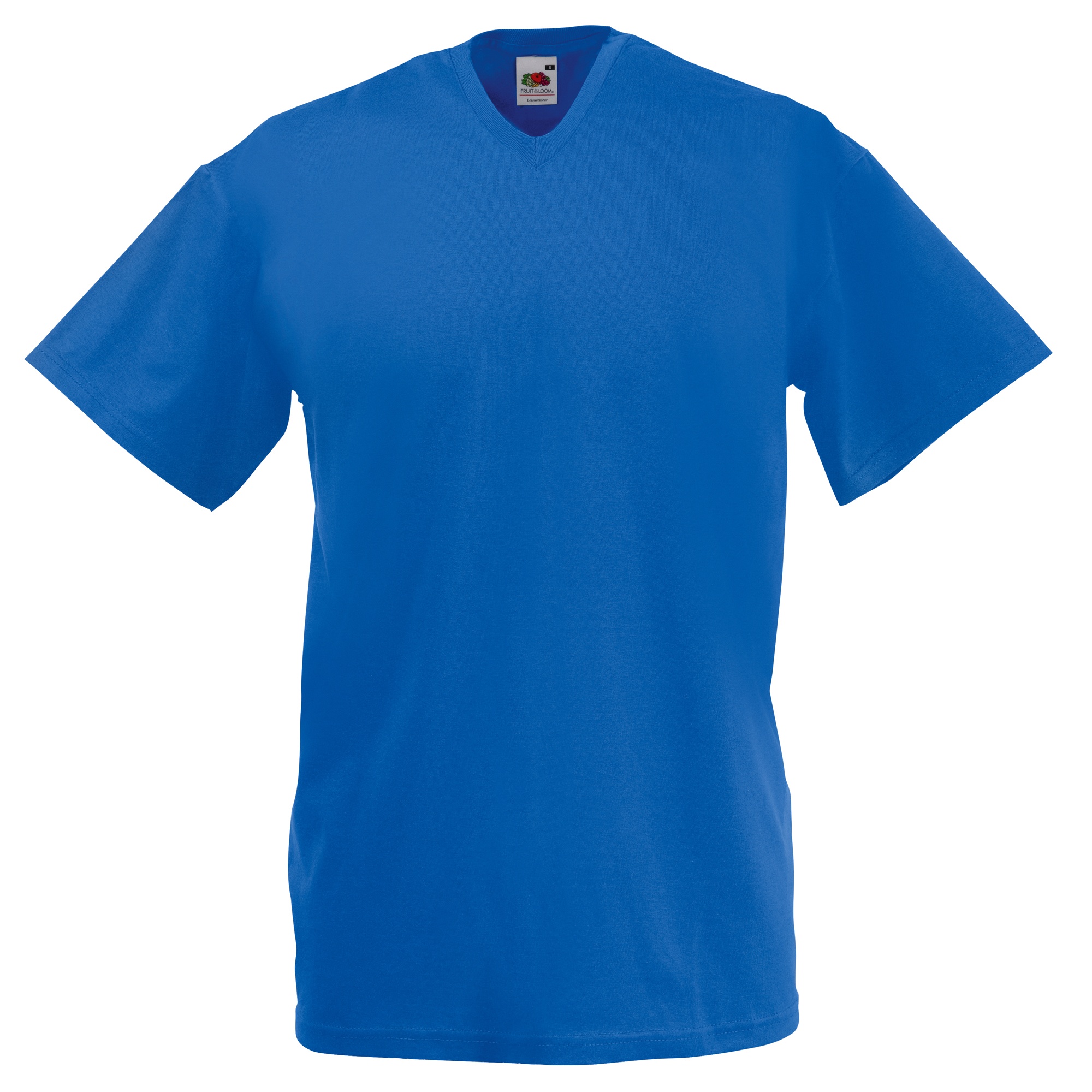 Camiseta Básica De Pico De Manga Corta De Calidad Superior Fruit Of The Loom - azul - 