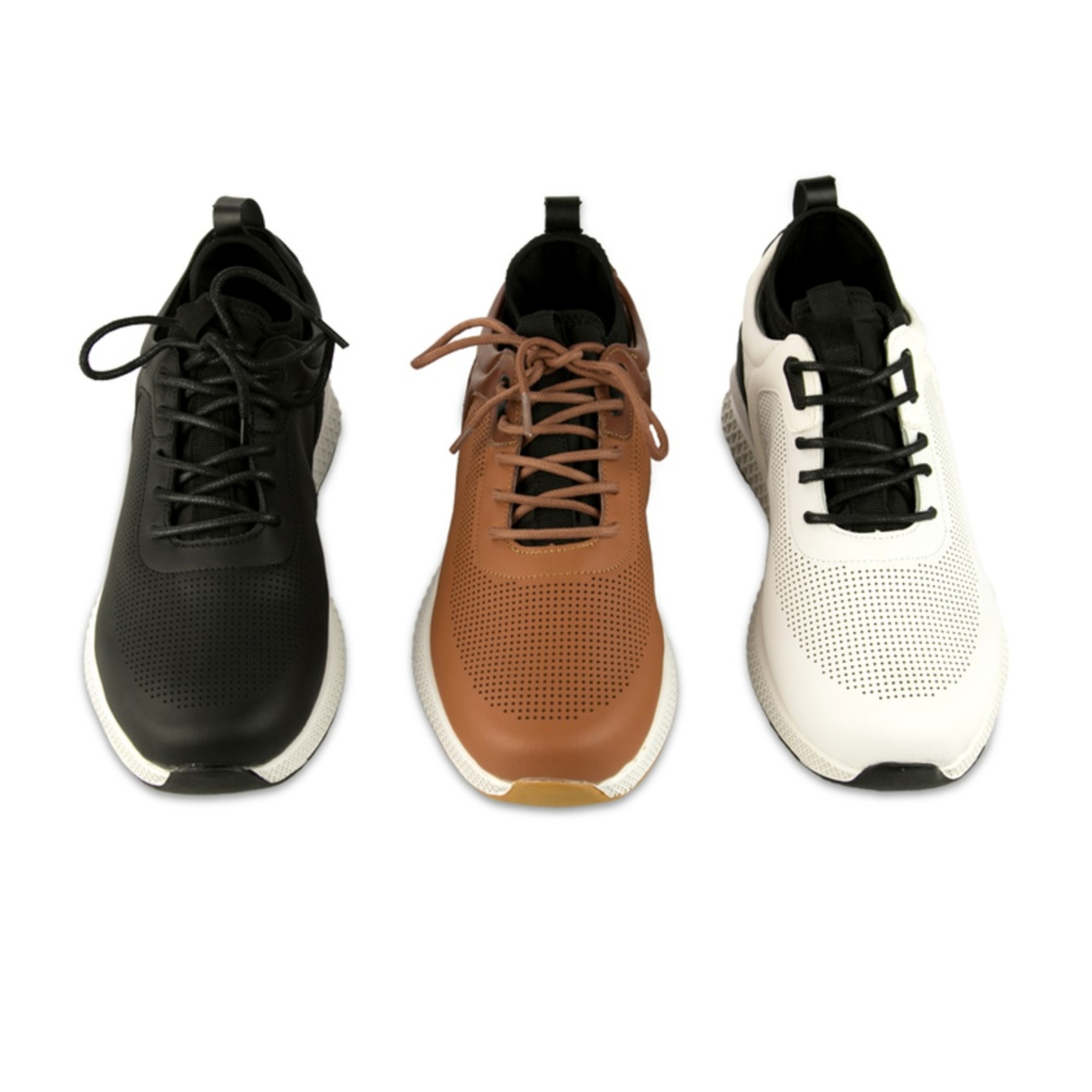 Zapatos De Golf Zerimar Con Troquelados - Negro/Blanco - Zapatos Golf Hombre Zapatillas Piel  MKP