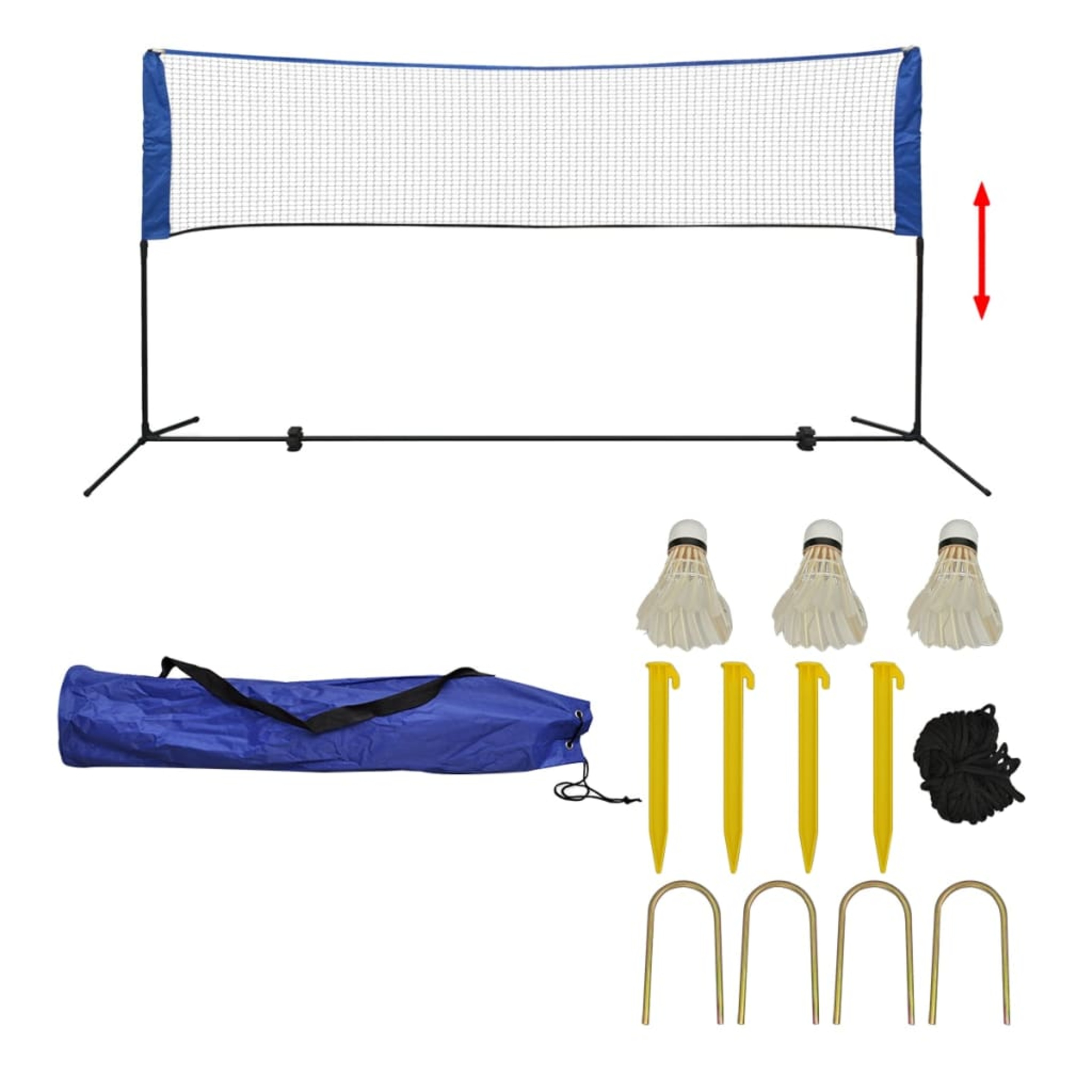 Vidaxl Conjunto Rede De Badminton Com Volantes 300 X 155 Cm