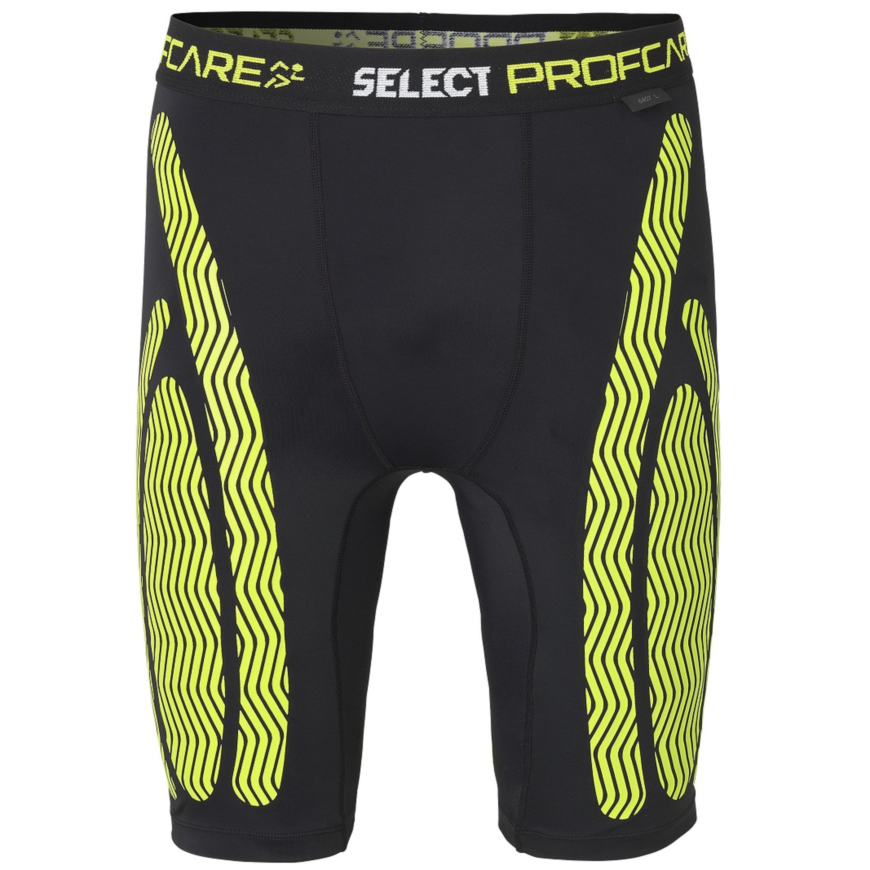 Pantalón Corto Compresión Select 6407 - verde-fluor-negro - 