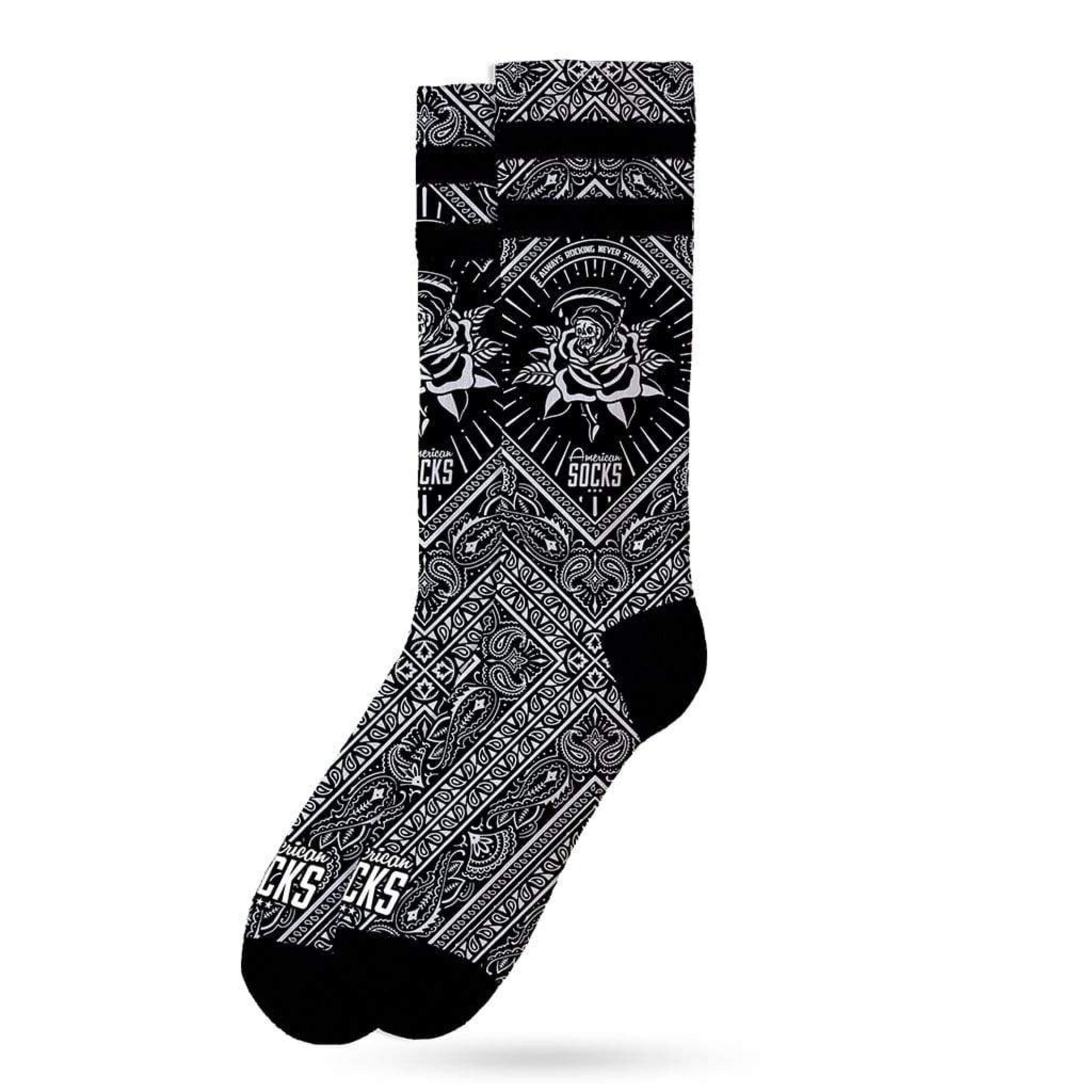 Meias American Socks - Bandana - Mid High - negro - 