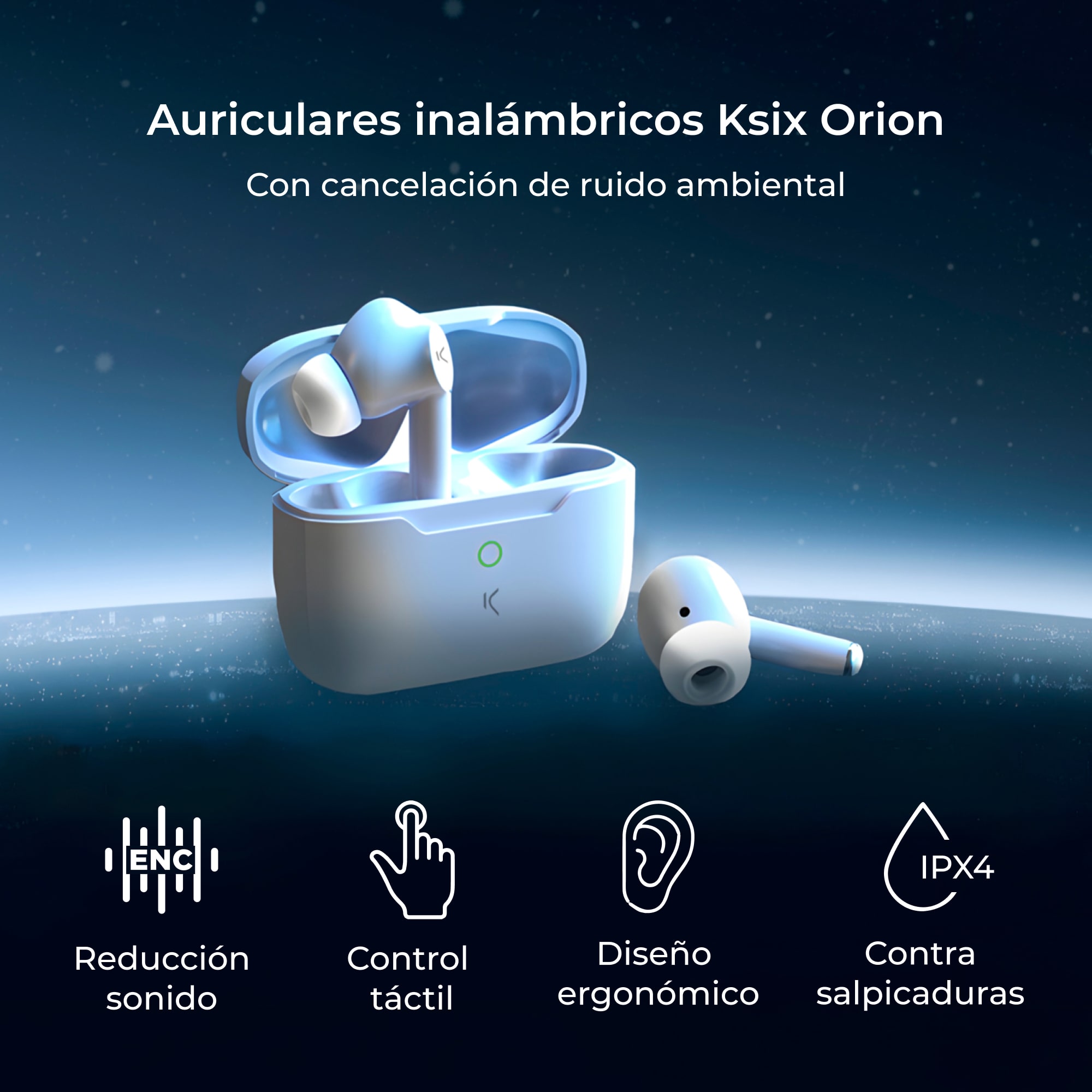 Auriculares Inalámbricos Ksix Orion - Hasta 15 Horas De Autonomía  MKP