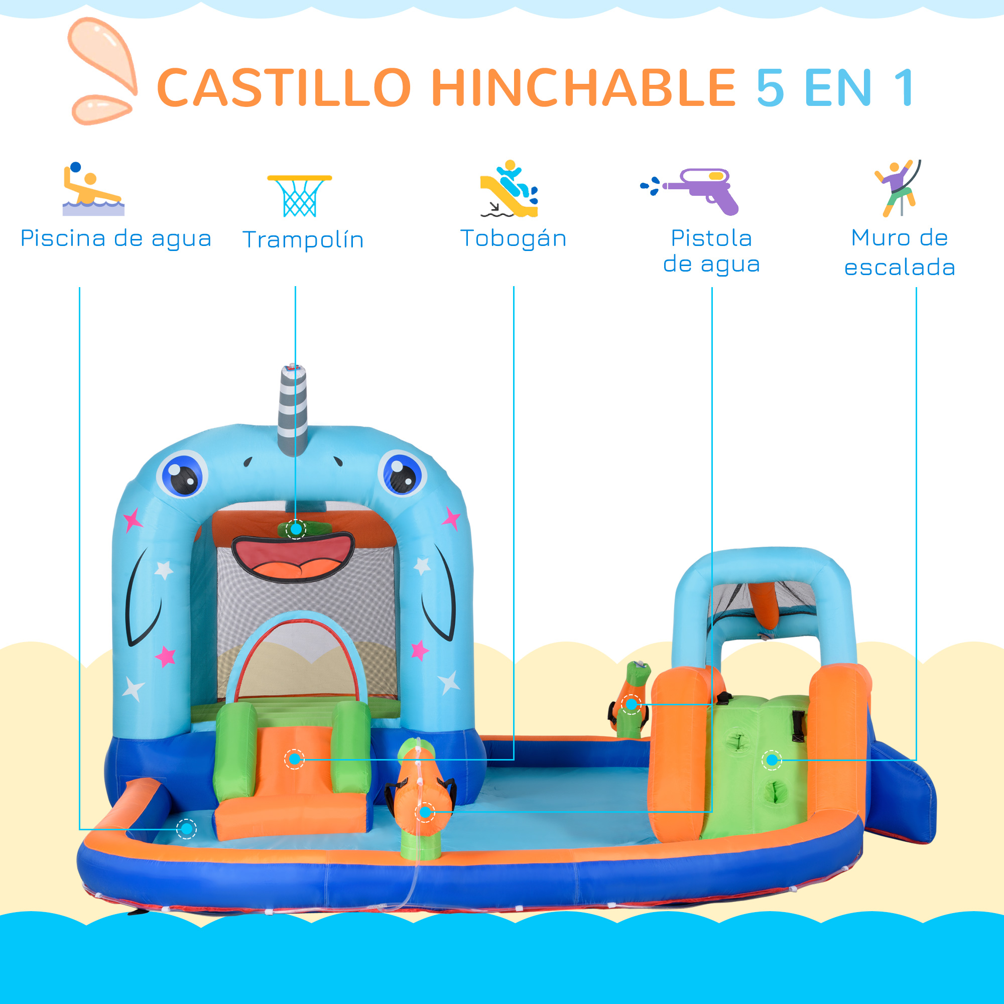 Castillo Hinchable Outsunny 342-052v90