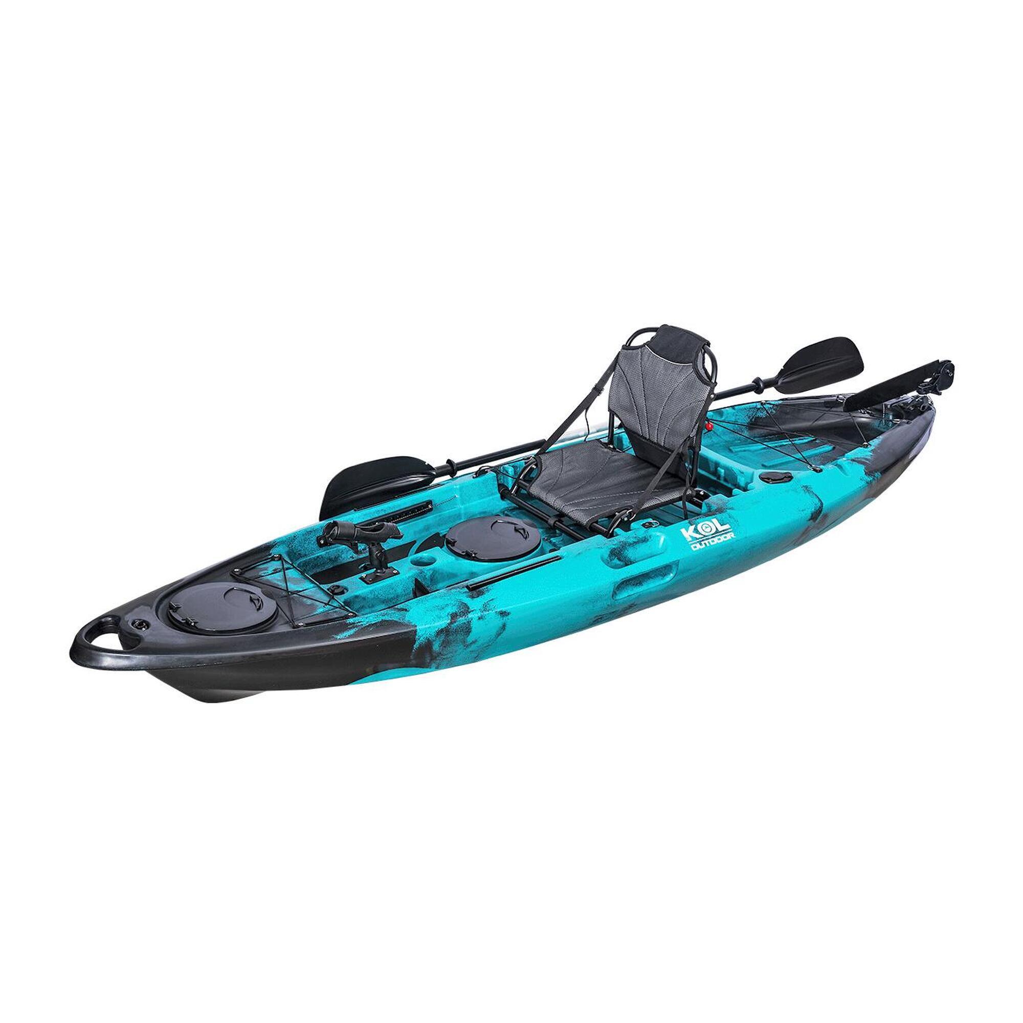 Kayak De Pesca Fury One Con Silla Aluminio Y Timón 310x85cm - azul-turquesa - 