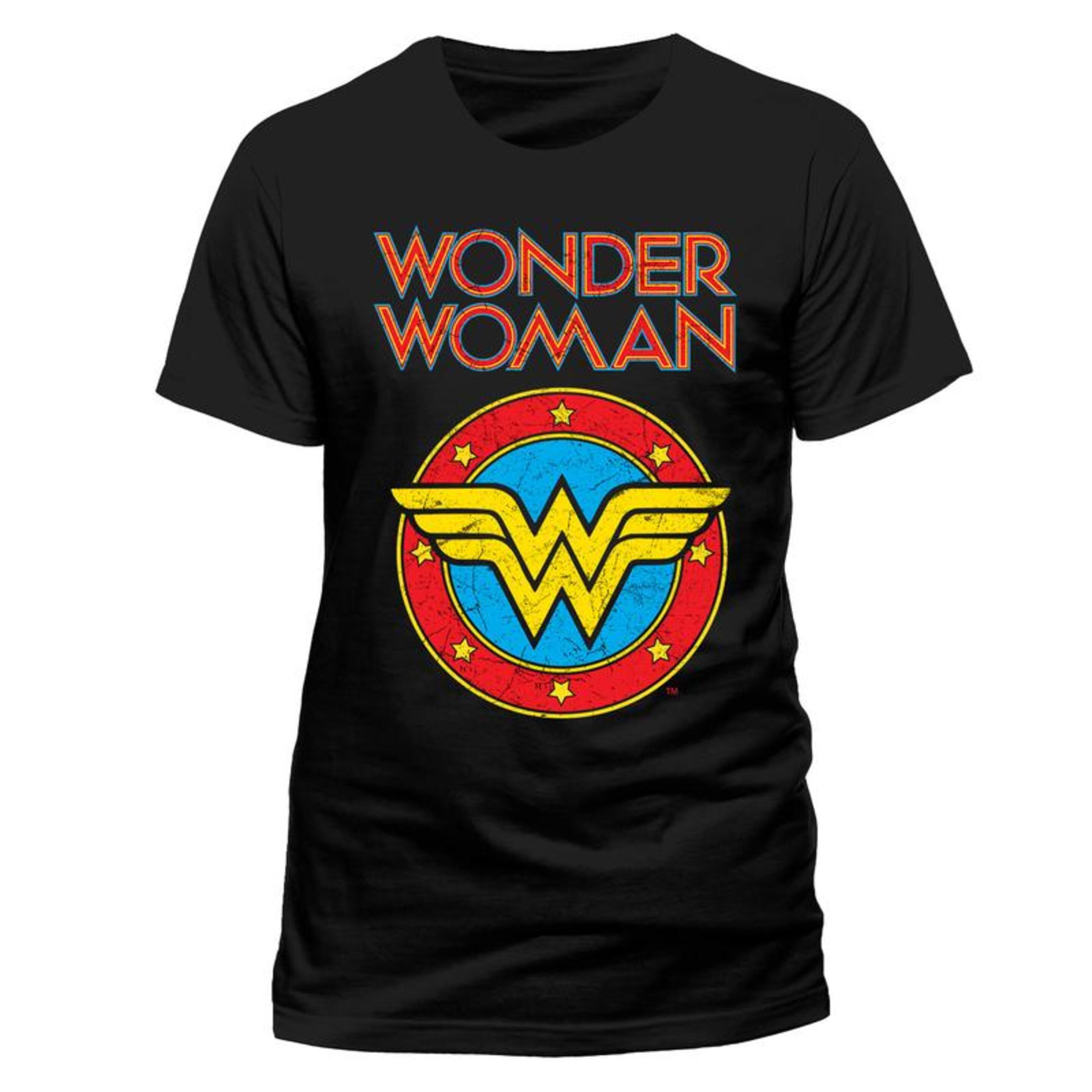 Camiseta Vintage Adultos Wonder Woman - negro - 
