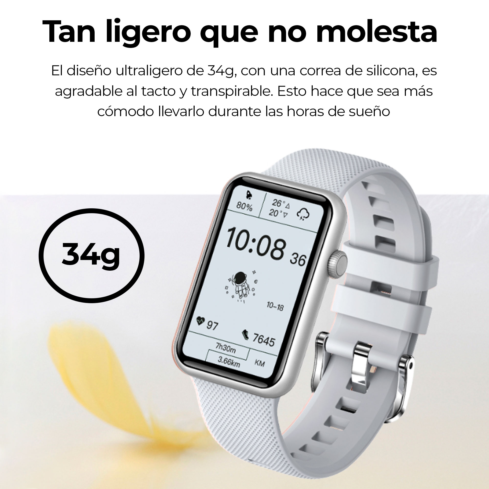 Smartwatch Ksix Tube Pantalla 1.57" Multitáctil Multideporte Sumergible