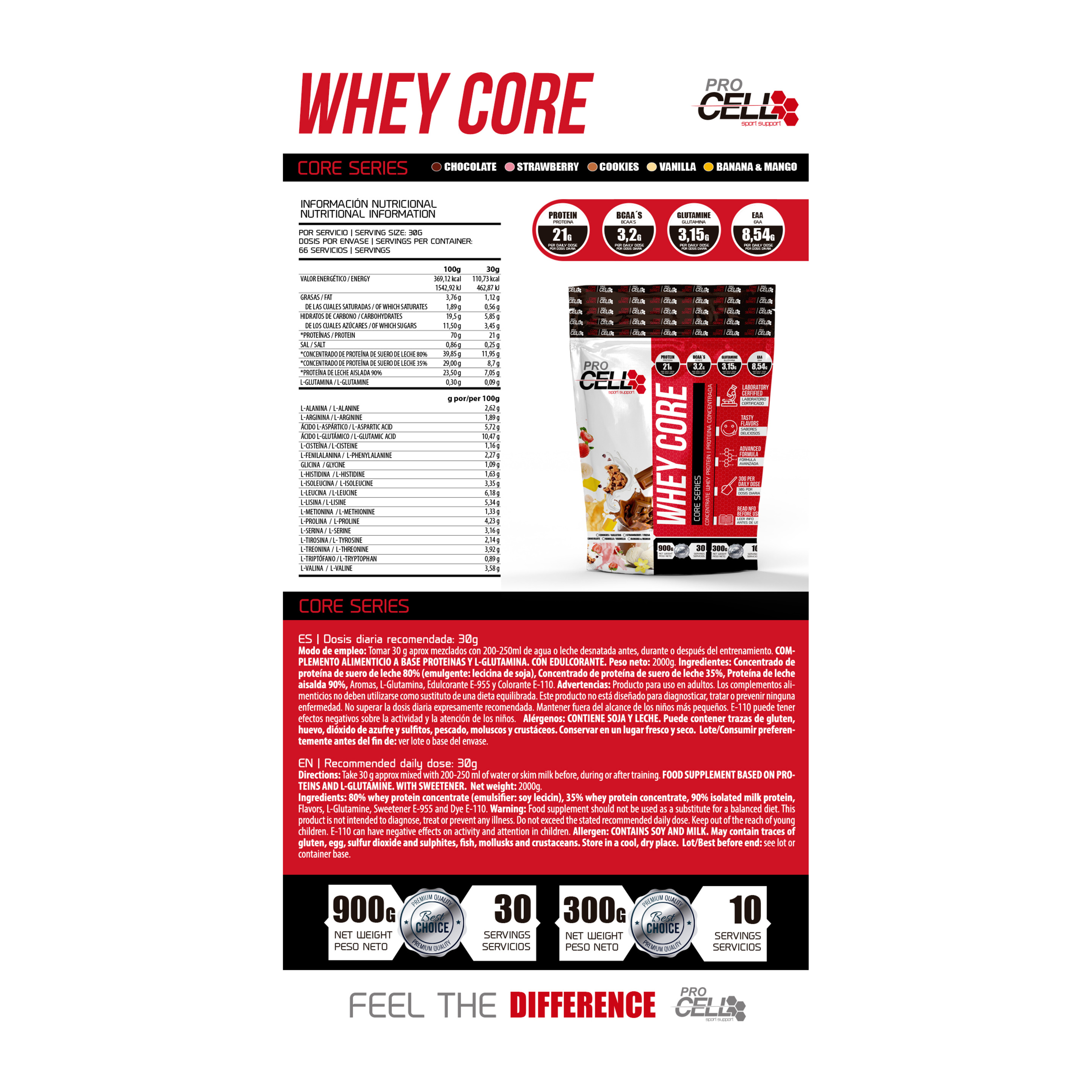 Whey Core Procell 900gr  MKP