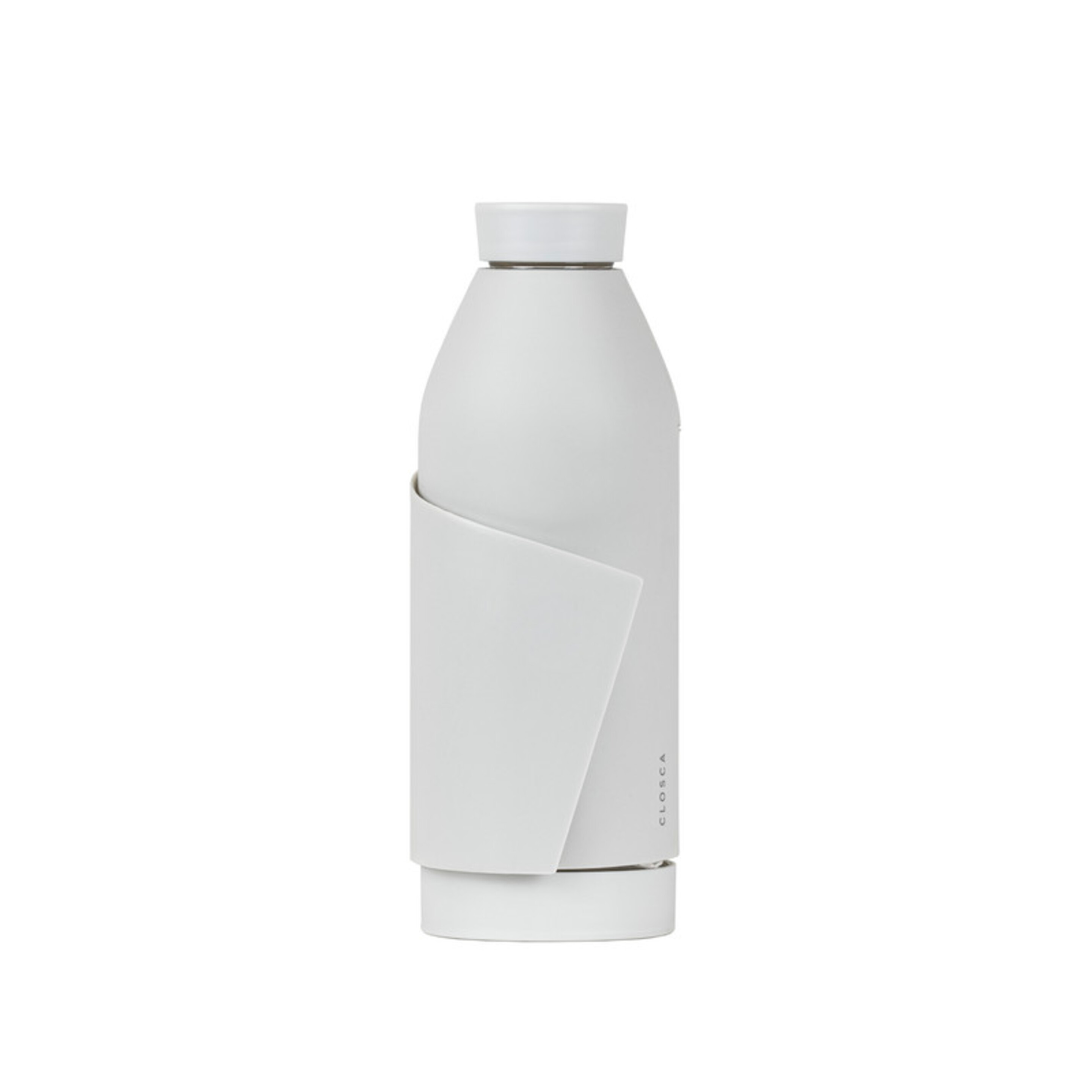 Botella De Agua Clásica De Vidrio De 420 Ml - Blanco - Doble Apertura Y Sistema De Agarre.  MKP