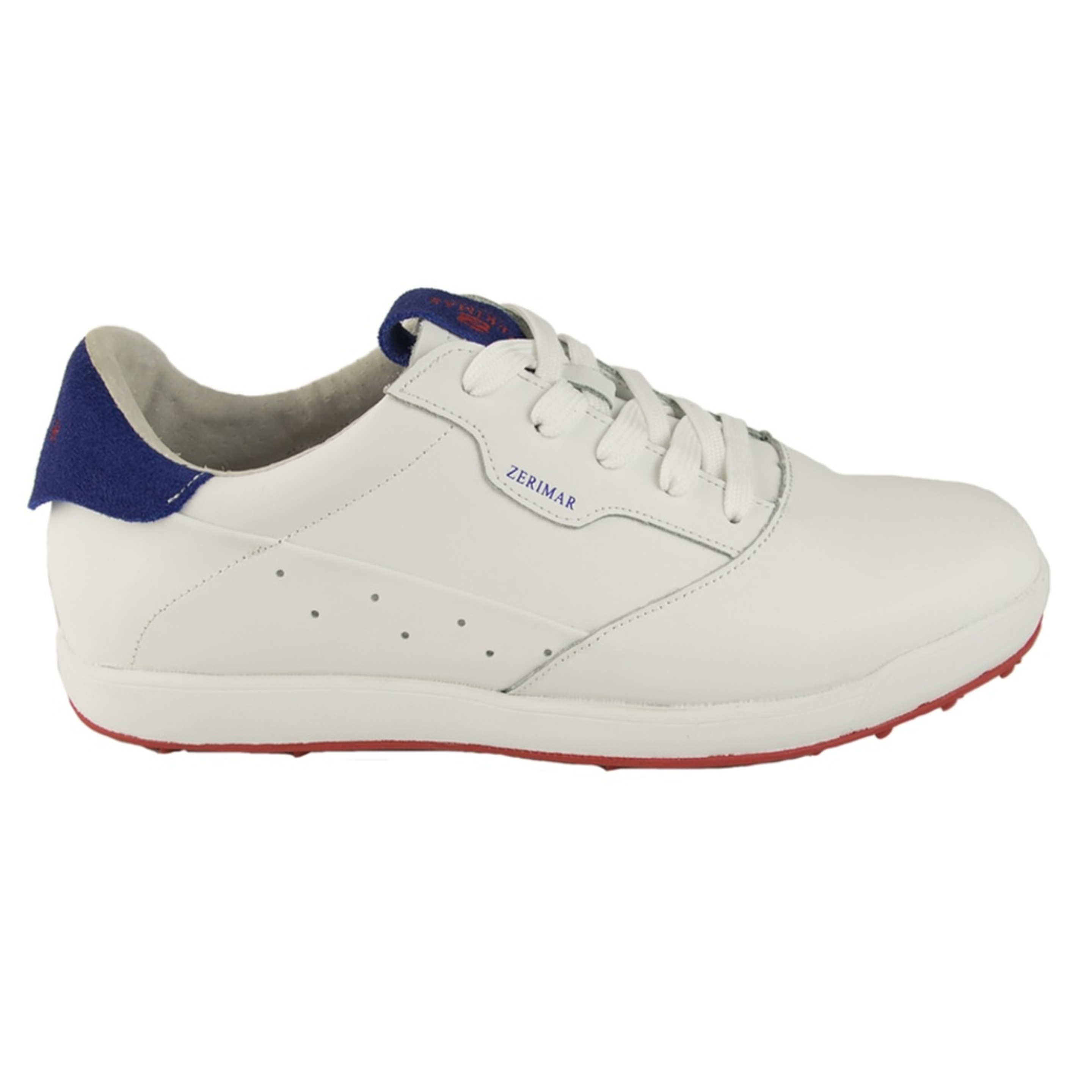 Zapatos De Golf Zerimar Cuero - blanco-azul - 