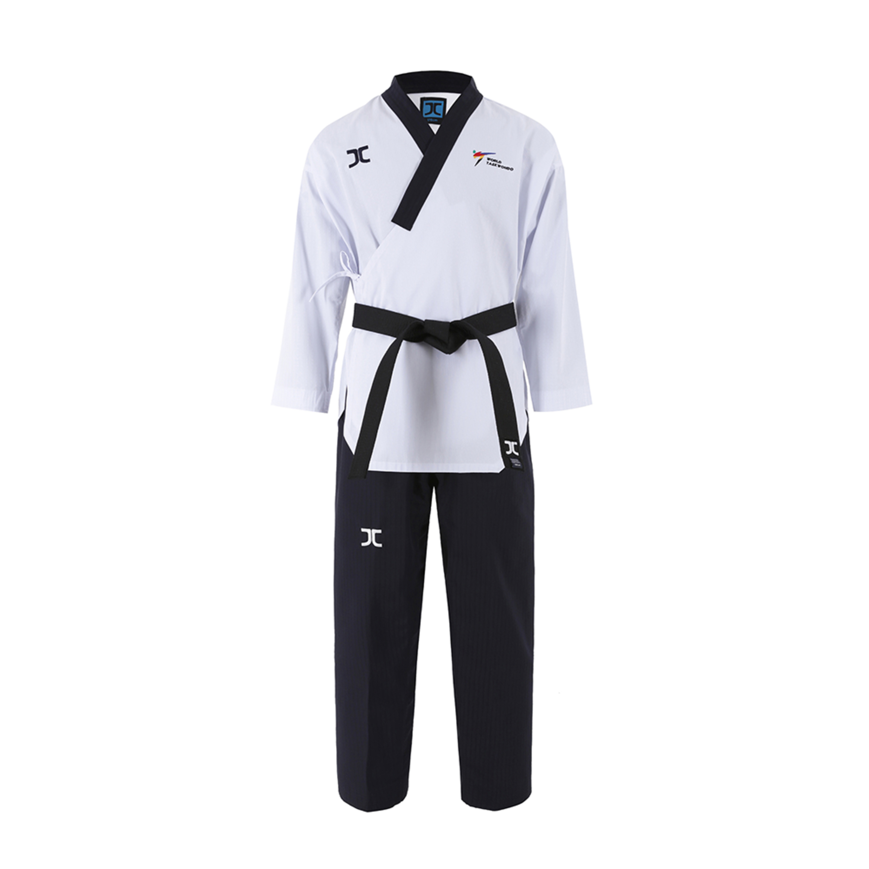Traje De Taekwondo Jcalicu Poomsae Dan - blanco-negro - 