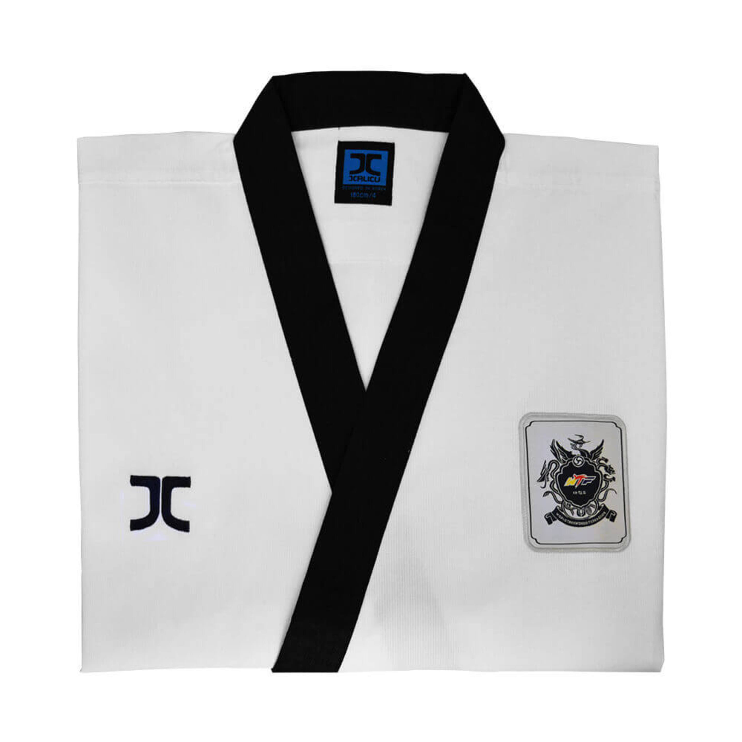 Traje De Taekwondo Jcalicu Poomsae Dan - Blanco/Azul  MKP